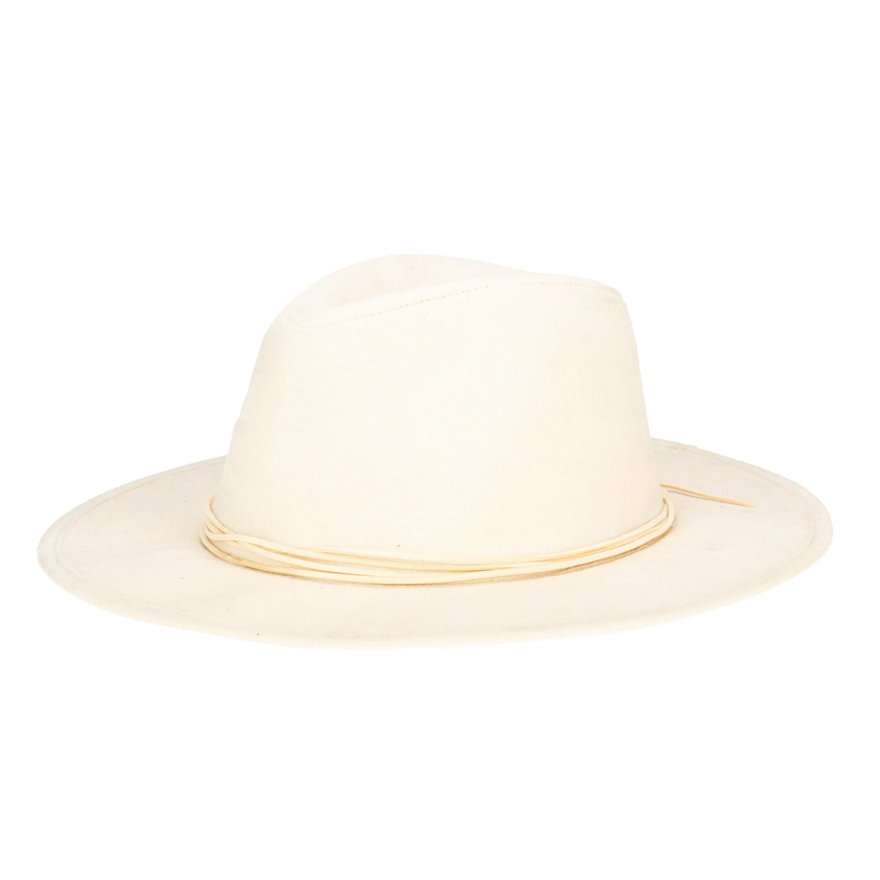 Cut & Sew Faux Suede Floppy Fedora Wrapped Back Knot Trim sold by San Diego Hat Company