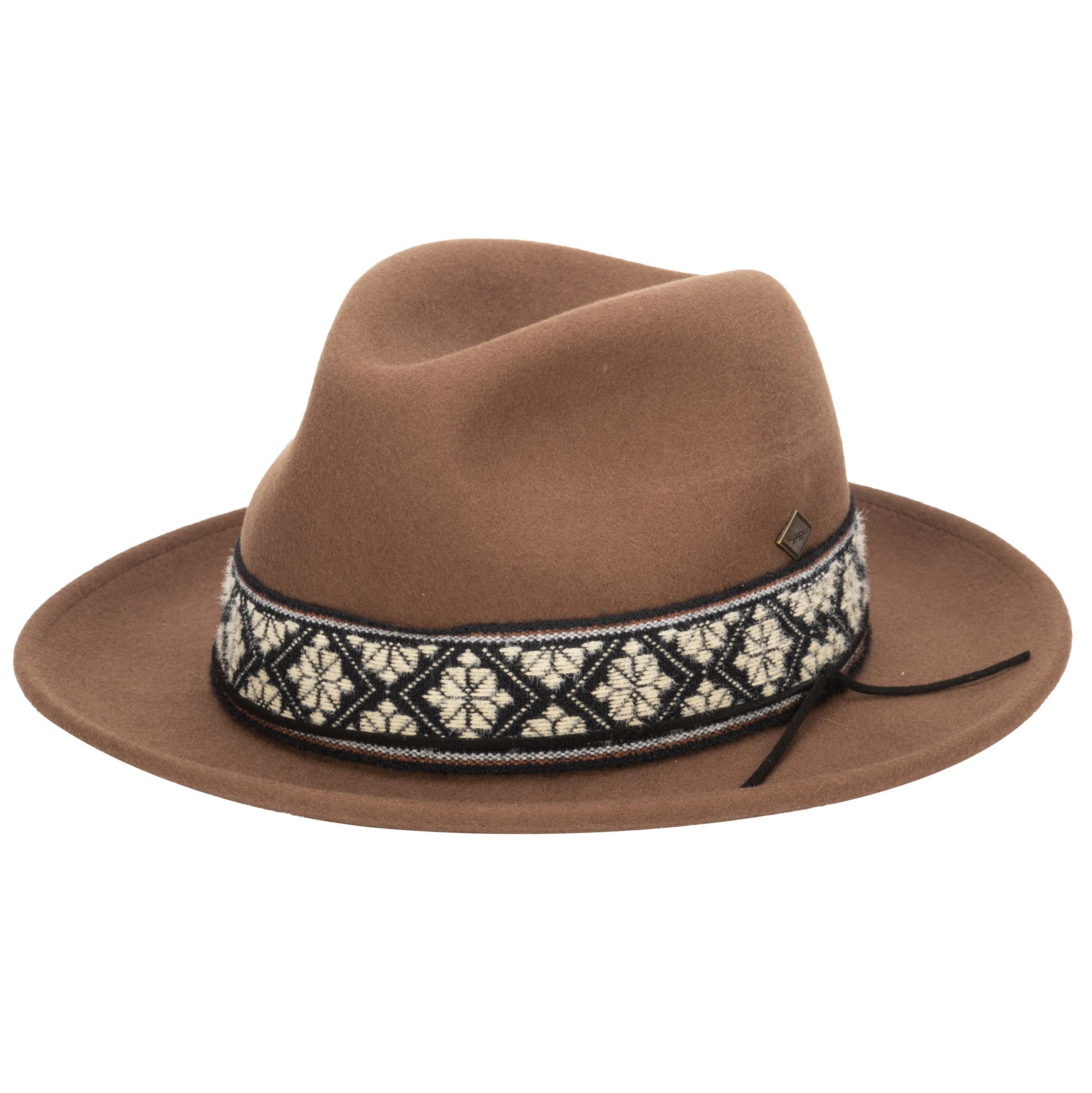 Men's Wool Felt Fedora With Textured Jacquard Band sold by San Diego Hat Company