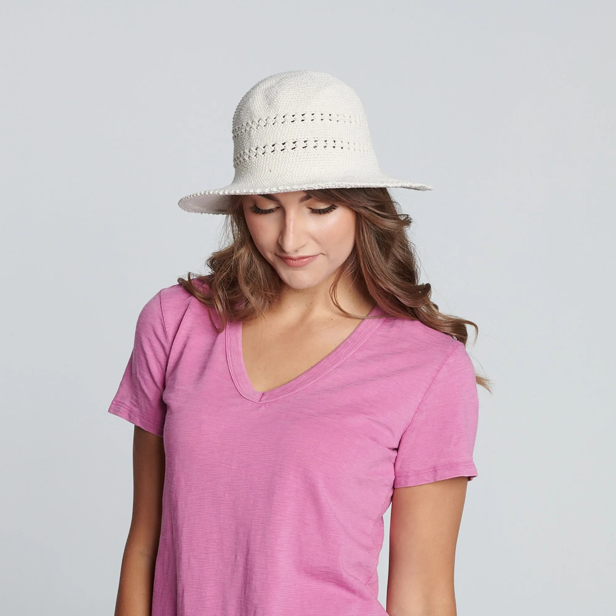 Women's Cotton Crochet Hat Medium Brim sold by San Diego Hat Company product image thumbnail 3