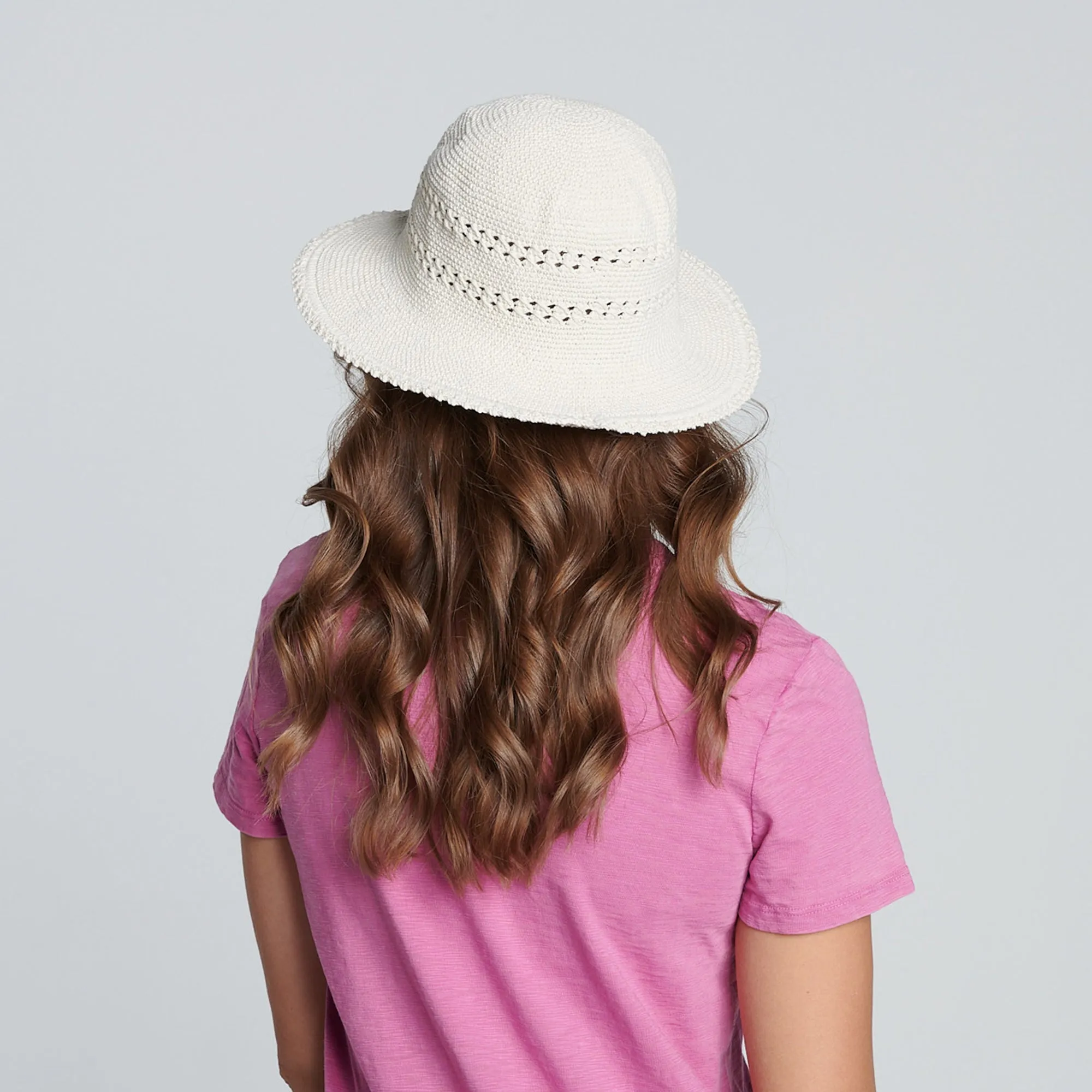 Women's Cotton Crochet Hat Medium Brim sold by San Diego Hat Company product image thumbnail 4