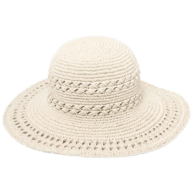 Women's Cotton Crochet Hat With A Large Brim sold by San Diego Hat Company