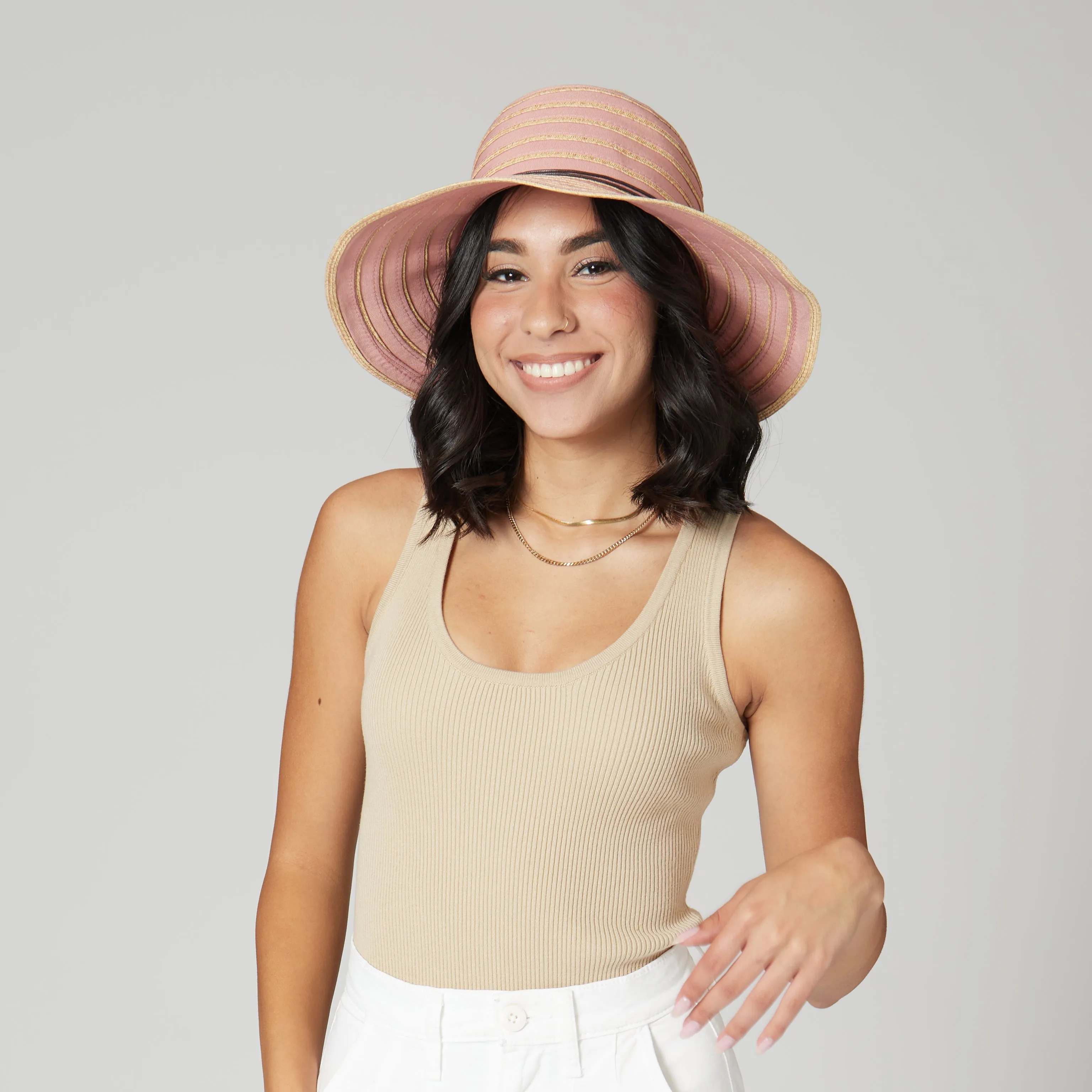 Women's Ribbon Paperbraid Stripe Sun Brim sold by San Diego Hat Company product image thumbnail 3