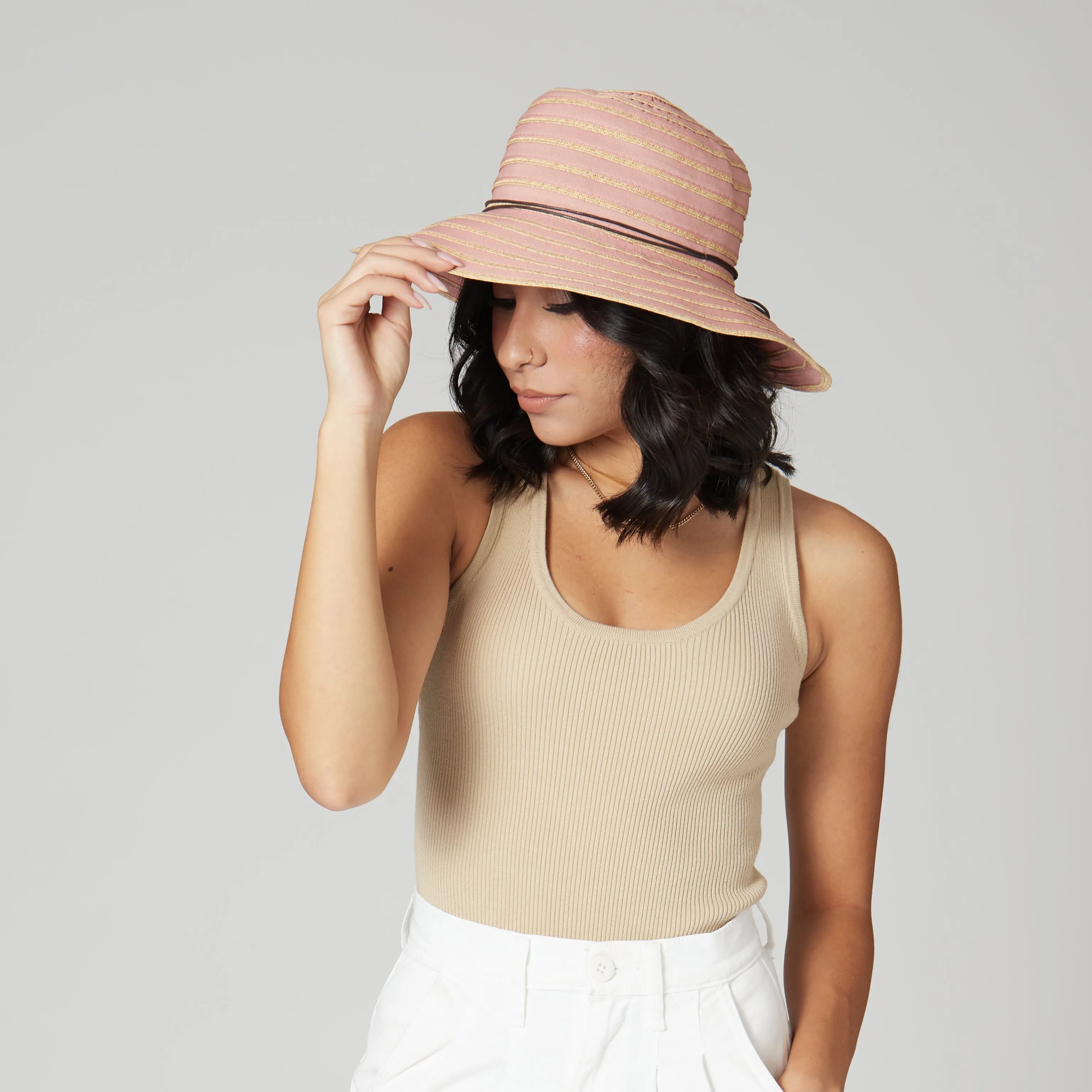 Women's Ribbon Paperbraid Stripe Sun Brim sold by San Diego Hat Company product image thumbnail 2