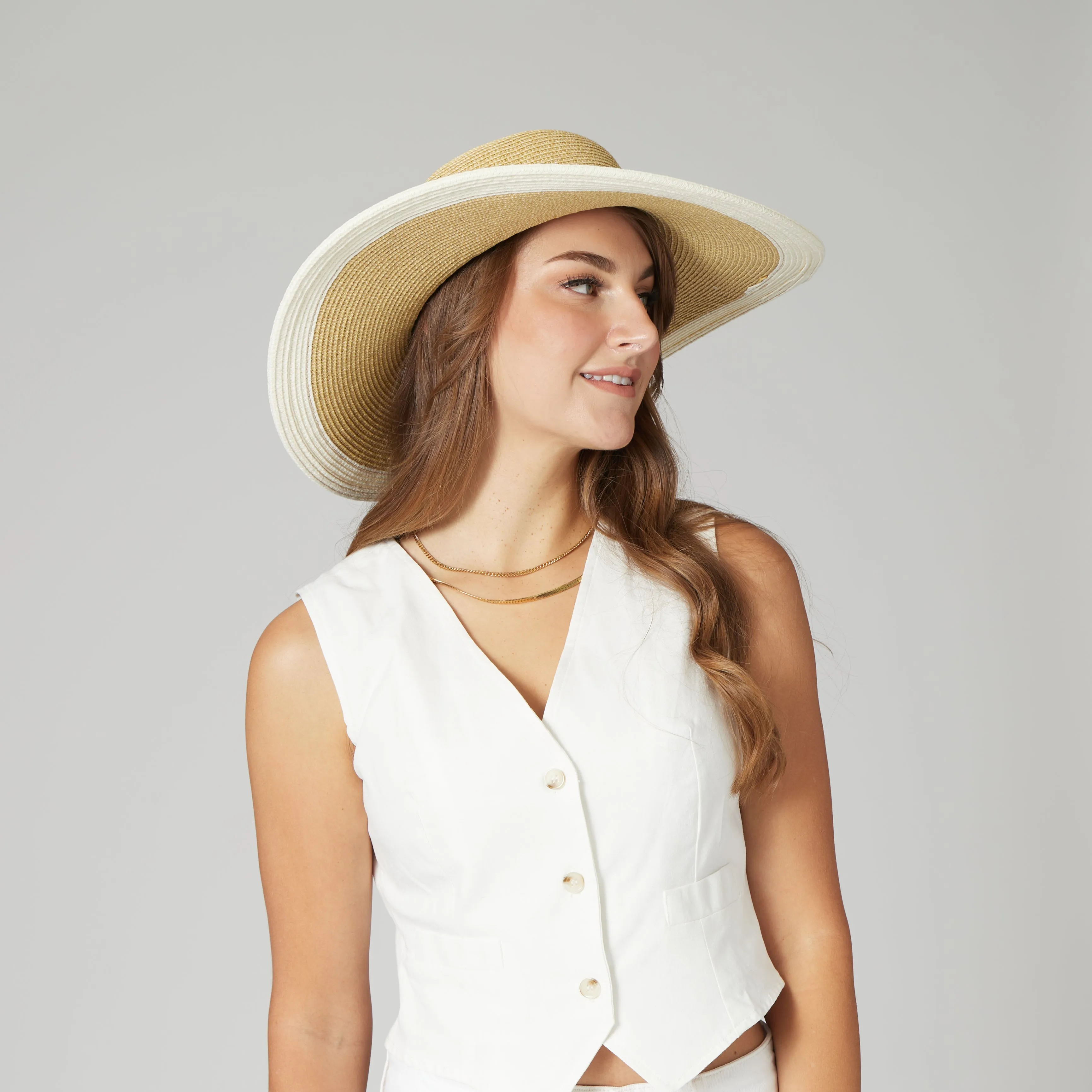 Women's Water Repellent Striped Floppy sold by San Diego Hat Company product image thumbnail 4