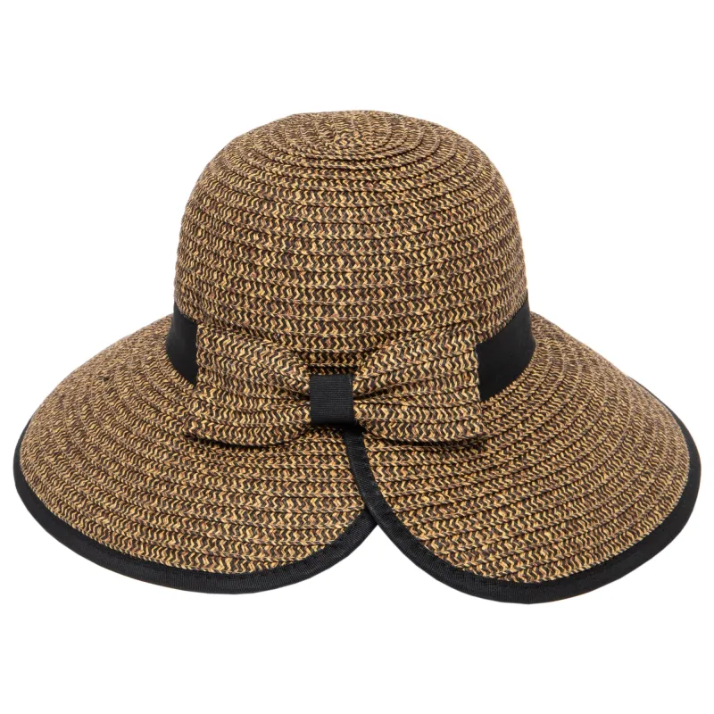 Women's Contrasting Edged Sun Brim Hat with Back Bow sold by San Diego Hat Company