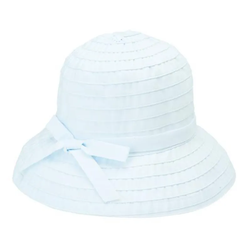 Women's ribbon bucket with adjustable tie sold by San Diego Hat Company