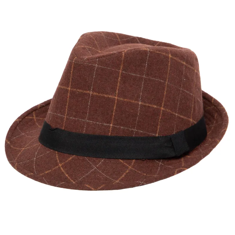Men's Cut&Sew Fedora w/Grosgrain Band & Knot sold by San Diego Hat Company
