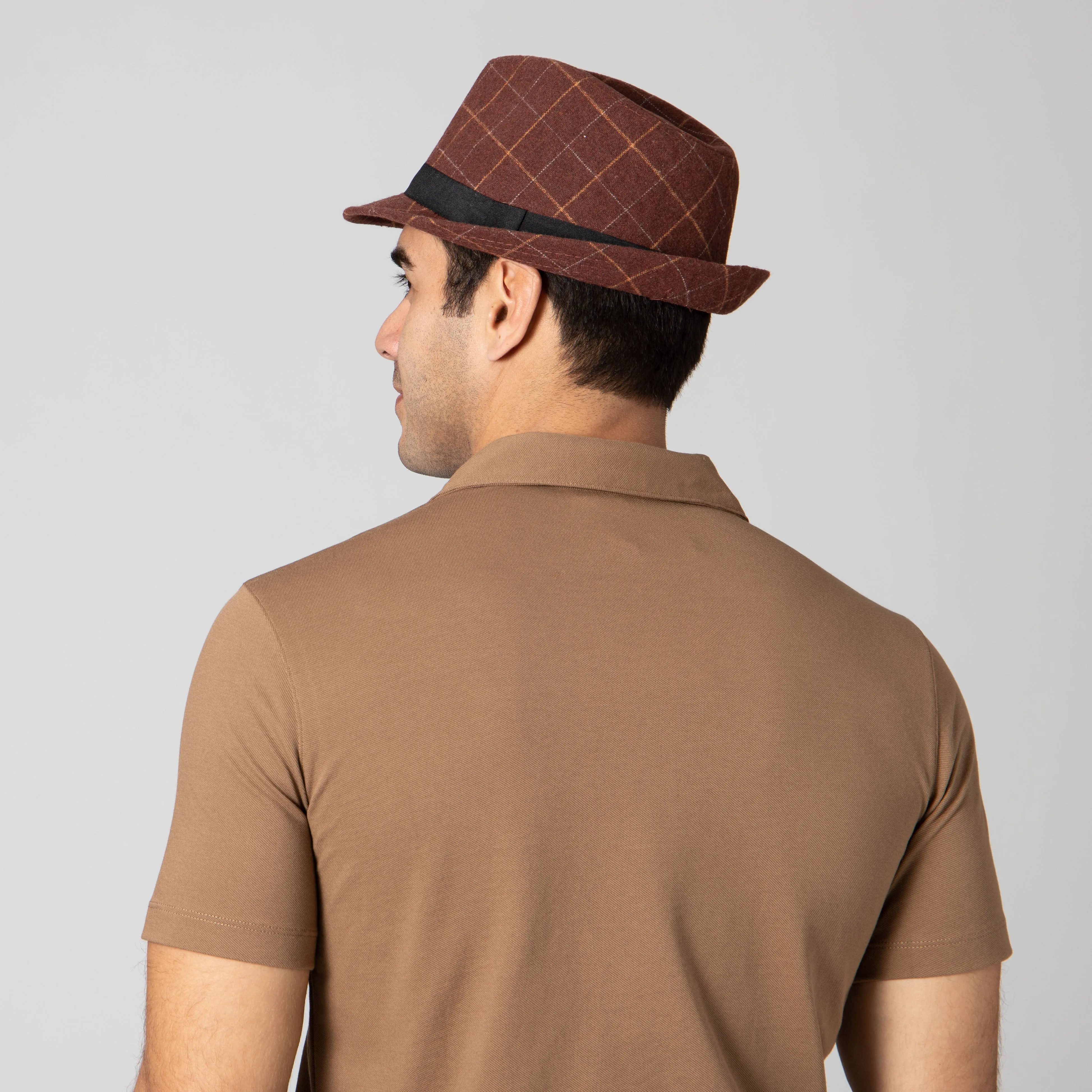 Men's Cut&Sew Fedora w/Grosgrain Band & Knot sold by San Diego Hat Company product image thumbnail 3