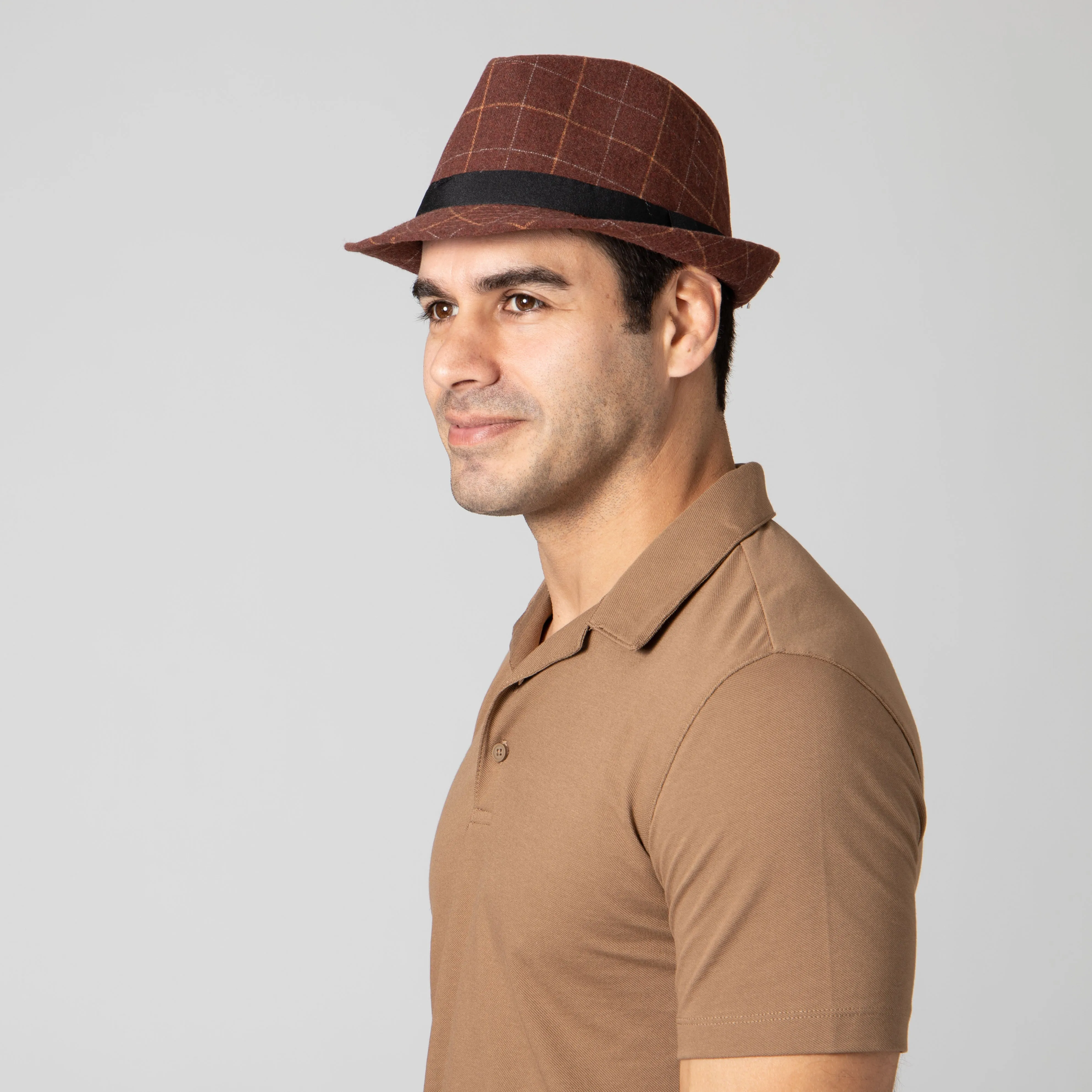 Men's Cut&Sew Fedora w/Grosgrain Band & Knot sold by San Diego Hat Company product image thumbnail 4