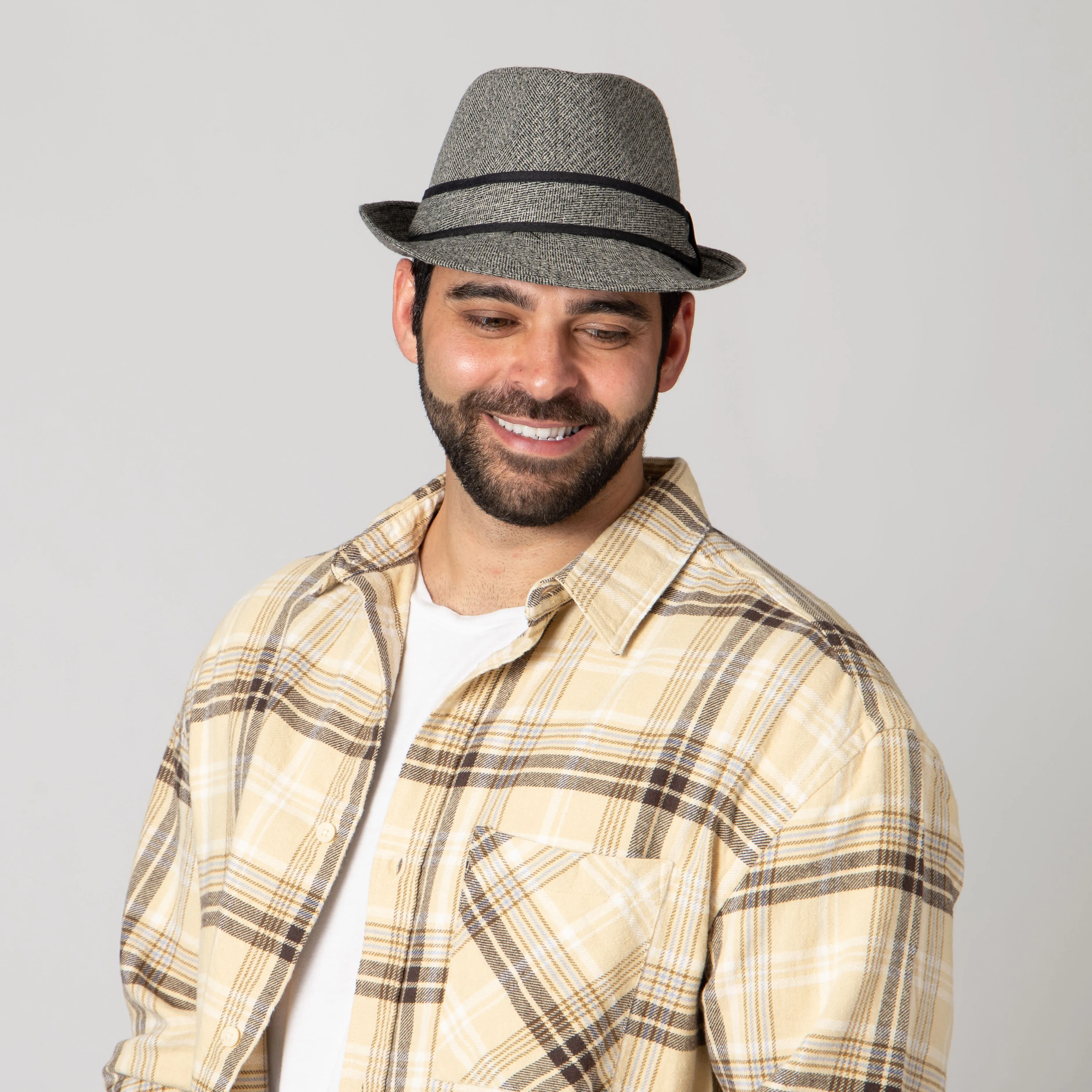 Tweed Fedora With Trim sold by San Diego Hat Company product image thumbnail 2