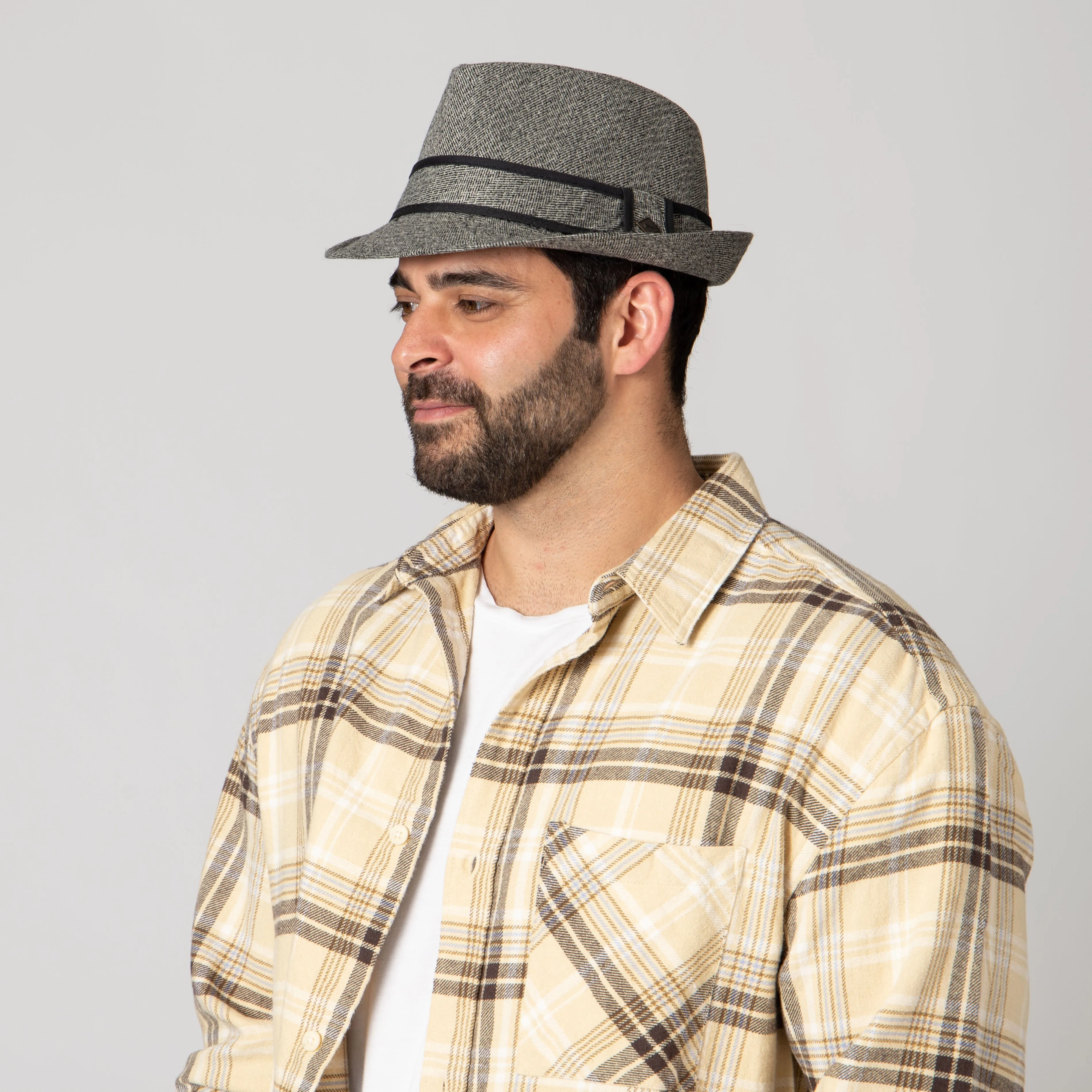 Tweed Fedora With Trim sold by San Diego Hat Company product image thumbnail 5