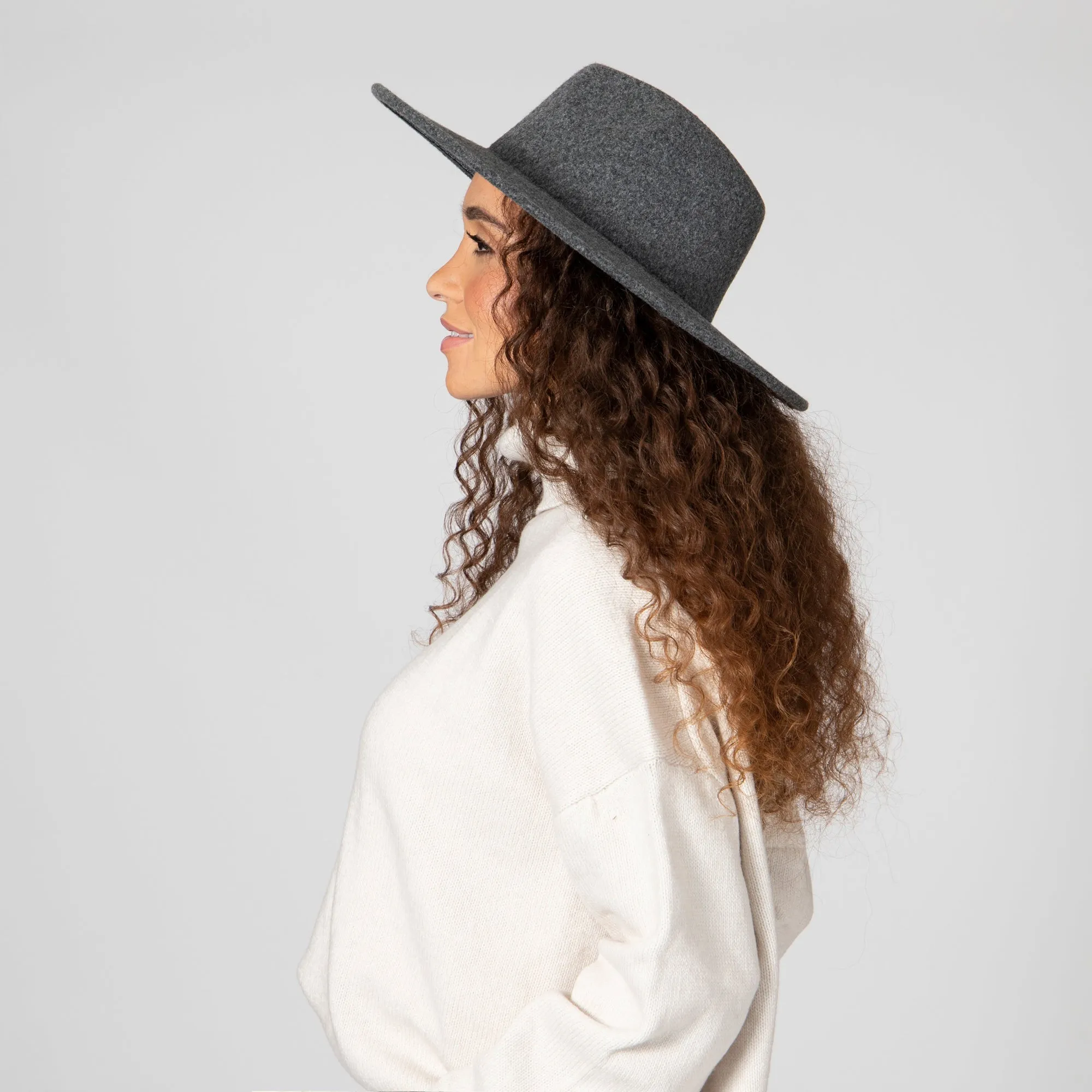 Women's Faux Felt Wide Brim Fedora sold by San Diego Hat Company product image thumbnail 3