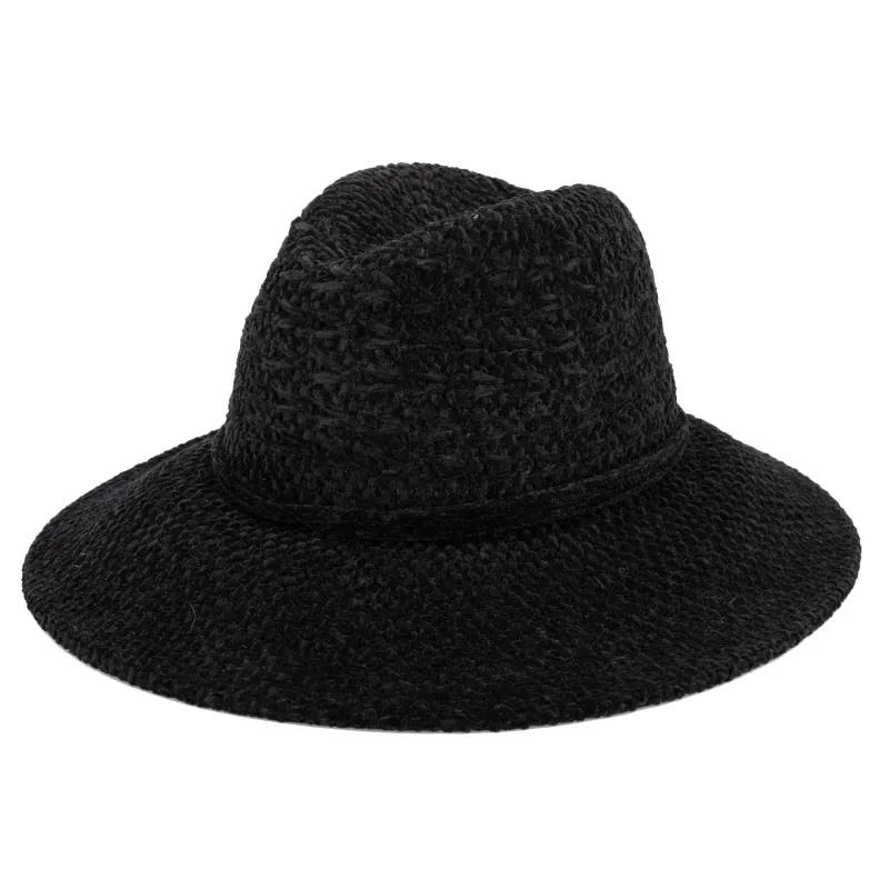 Women's Chenille Knit Wide Brim Fedora sold by San Diego Hat Company