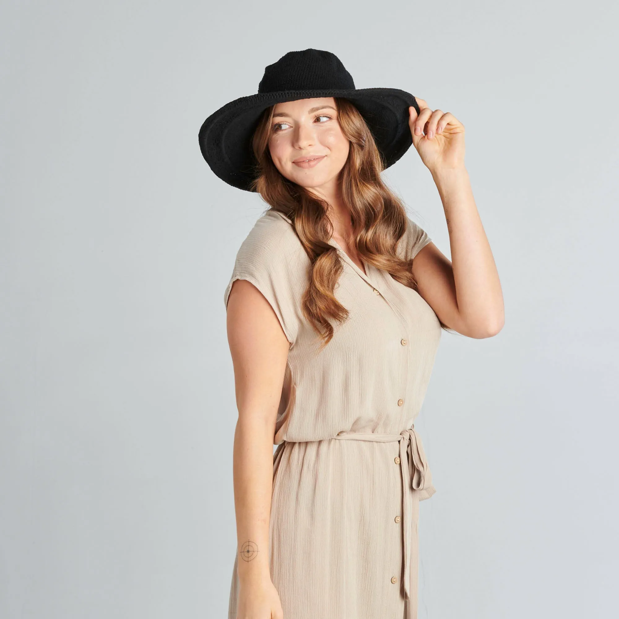 San Diego Hat Company's Original Women's Cotton Crochet Large Brim Hat sold by San Diego Hat Company product image thumbnail 2