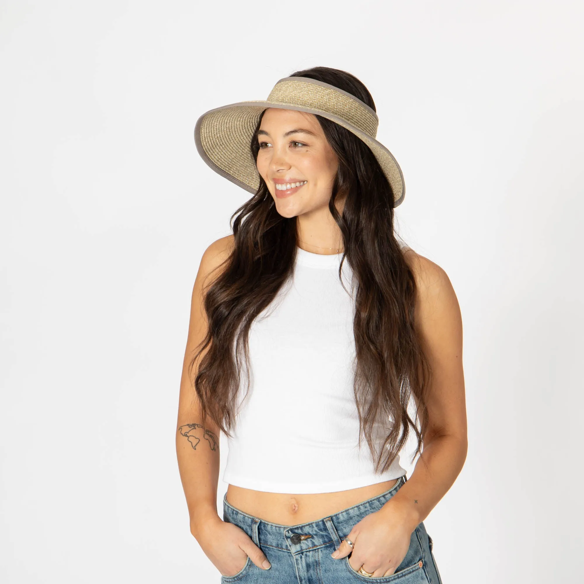 San Diego Hat Company's Signature Women's Ultrabraid Large Brim Visor sold by San Diego Hat Company product image thumbnail 5