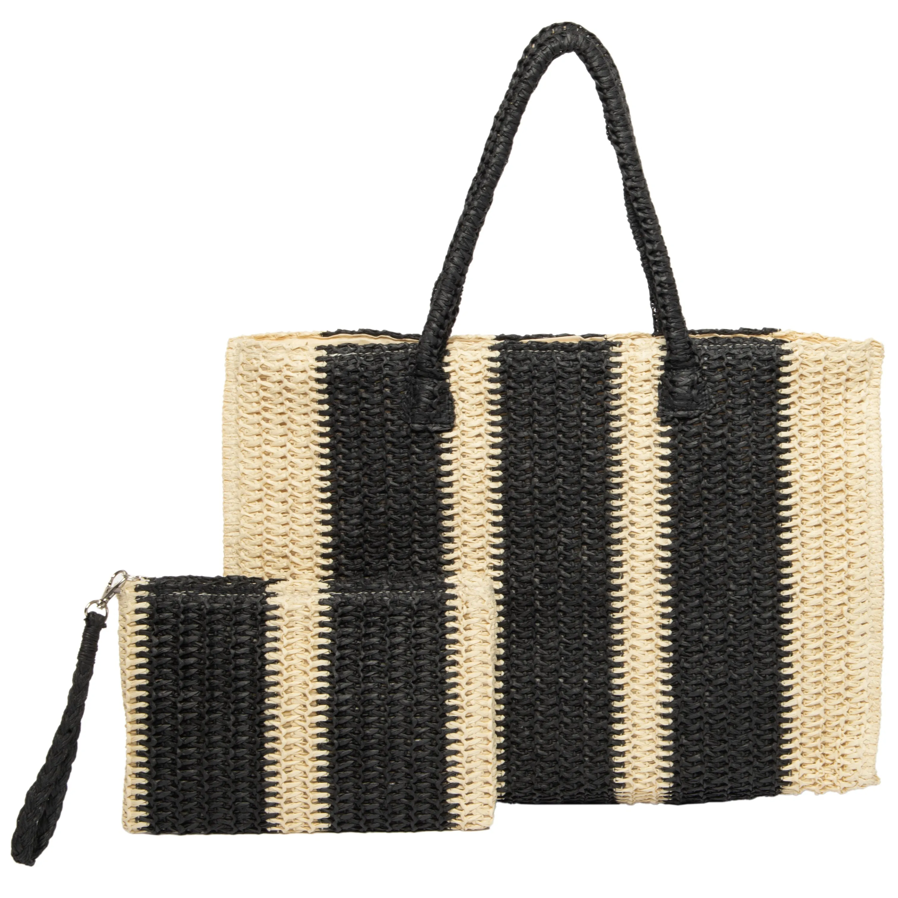 Mercado - Striped Crochet Tote with Matching Pouch sold by San Diego Hat Company product image thumbnail 5