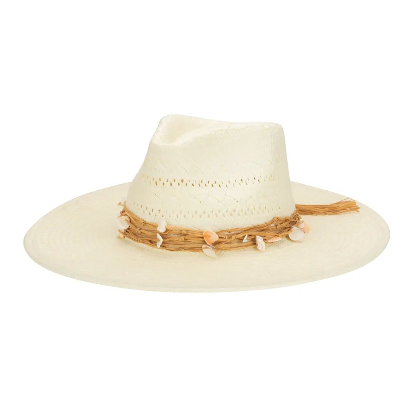 Melody - Vented Fedora with Raffia Trim sold by San Diego Hat Company