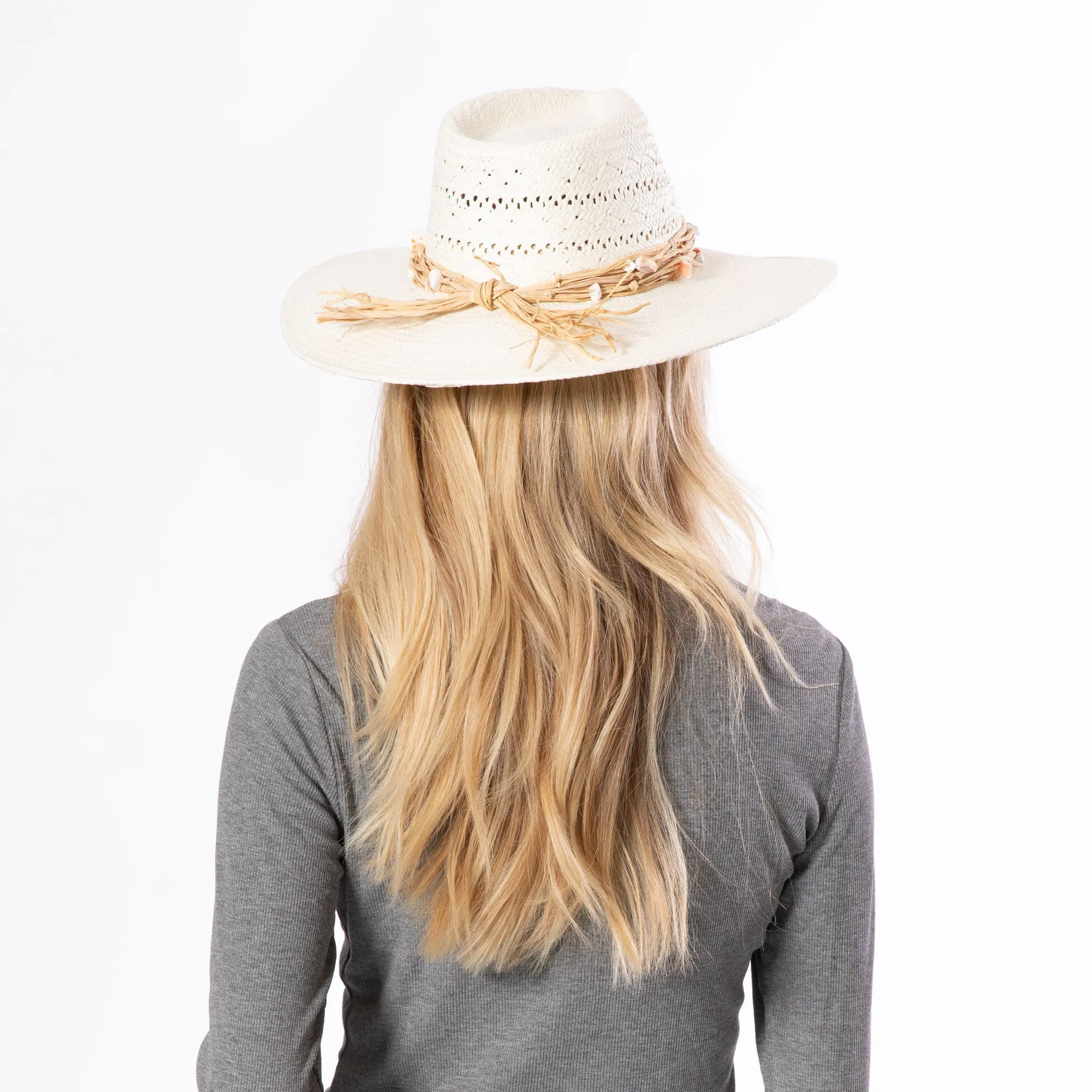Melody - Vented Fedora with Raffia Trim sold by San Diego Hat Company product image thumbnail 5