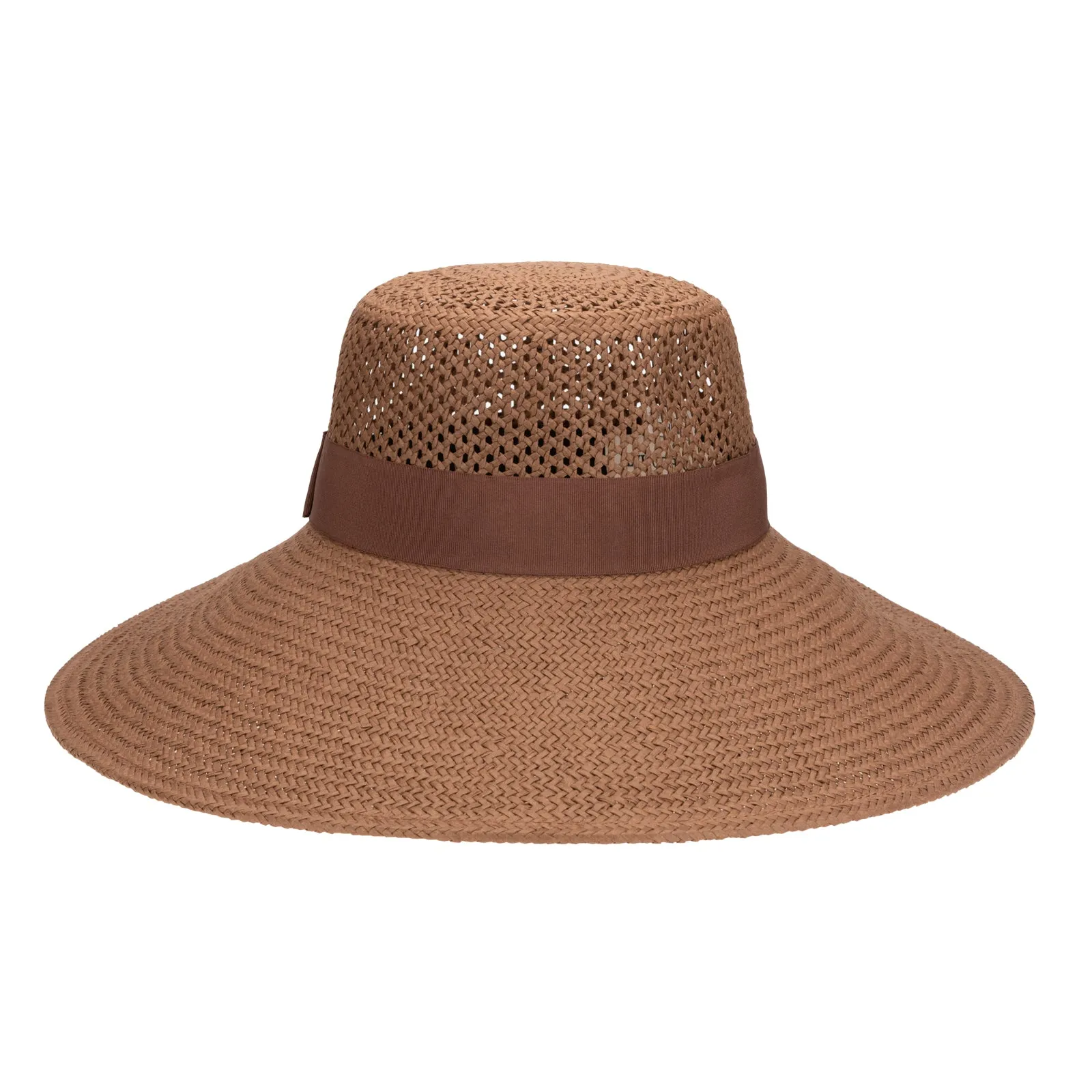 The Clara - Ventilated Woven Round Crown sold by San Diego Hat Company