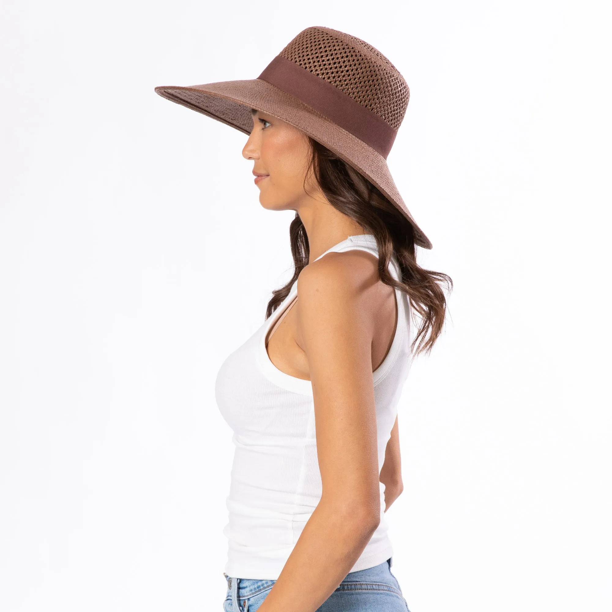 The Clara - Ventilated Woven Round Crown sold by San Diego Hat Company product image thumbnail 4