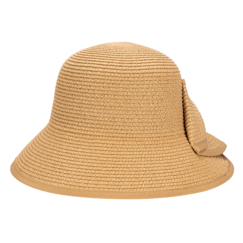 Petal - Paper Braid Bucket with Bow sold by San Diego Hat Company