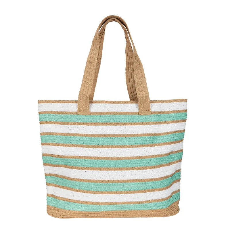 Jade - Wide Striped Tote sold by San Diego Hat Company