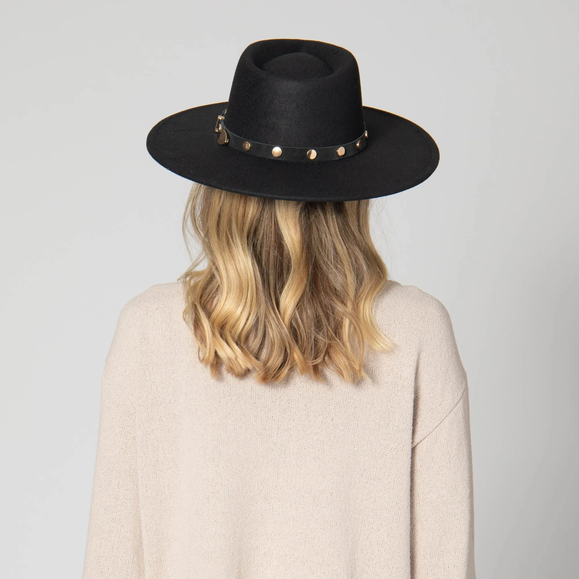 Faux Felt Fedora with Western Buckle Band sold by San Diego Hat Company product image thumbnail 5