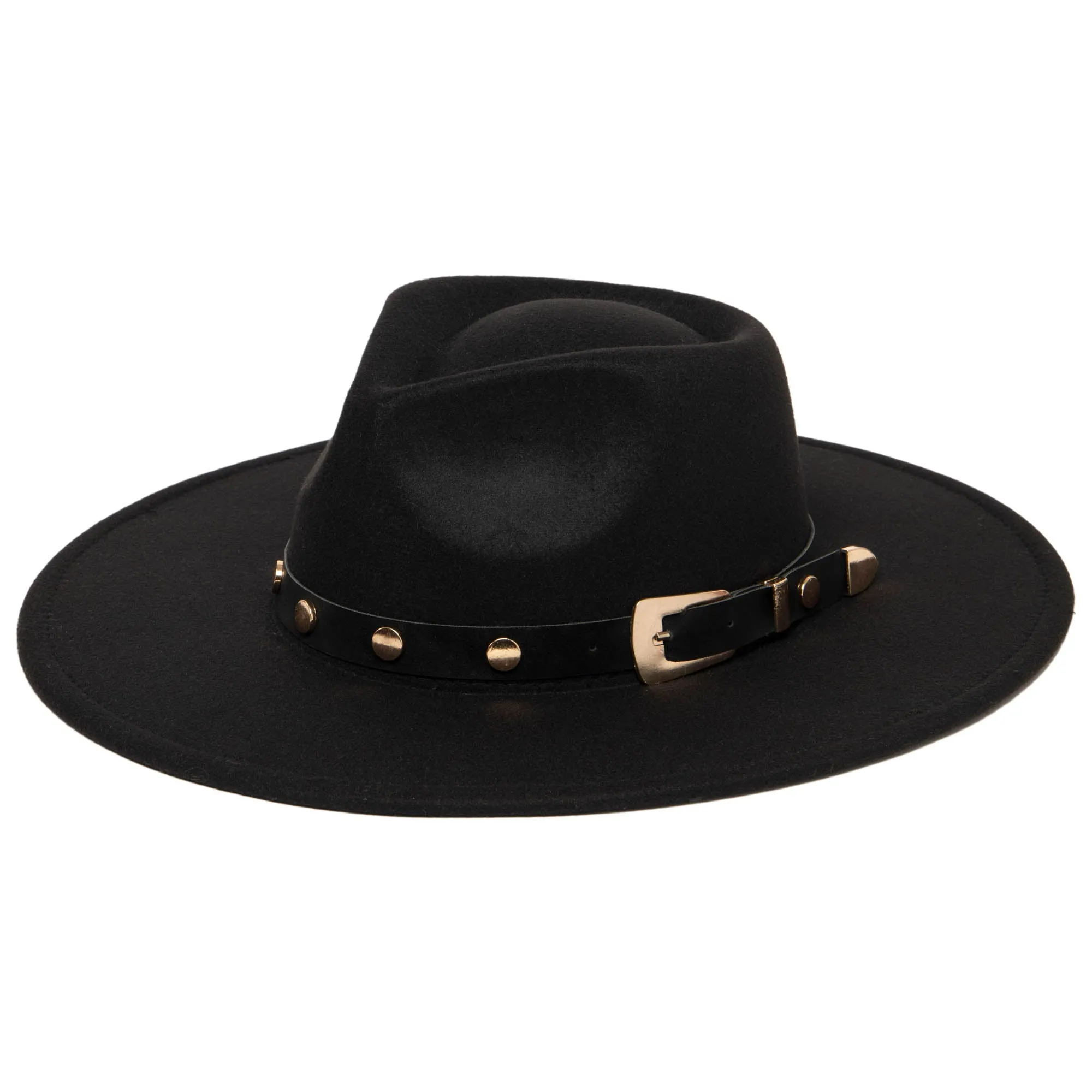 Faux Felt Fedora with Western Buckle Band sold by San Diego Hat Company
