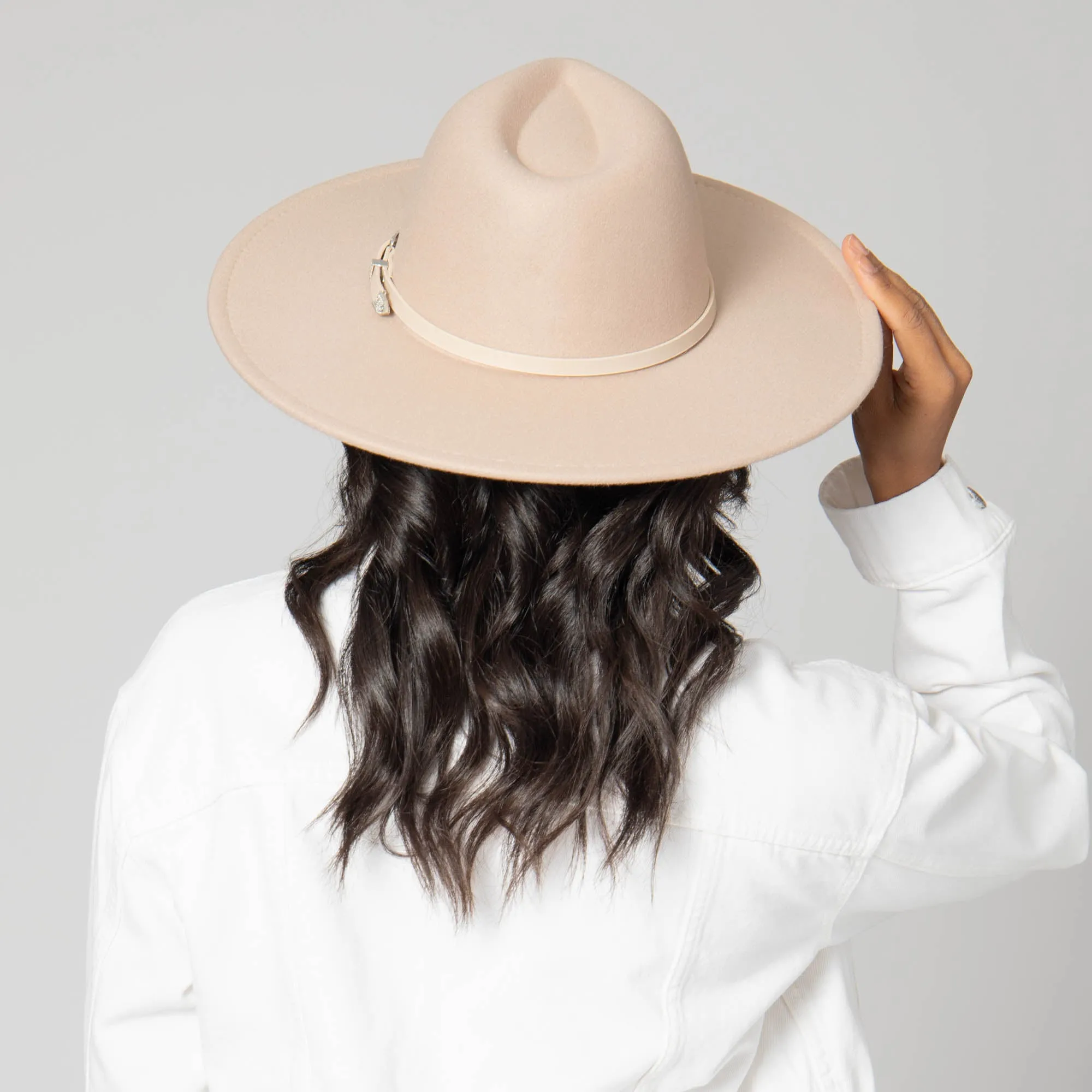 Beverly - Pinch Crown Fedora with Western Buckle sold by San Diego Hat Company product image thumbnail 4
