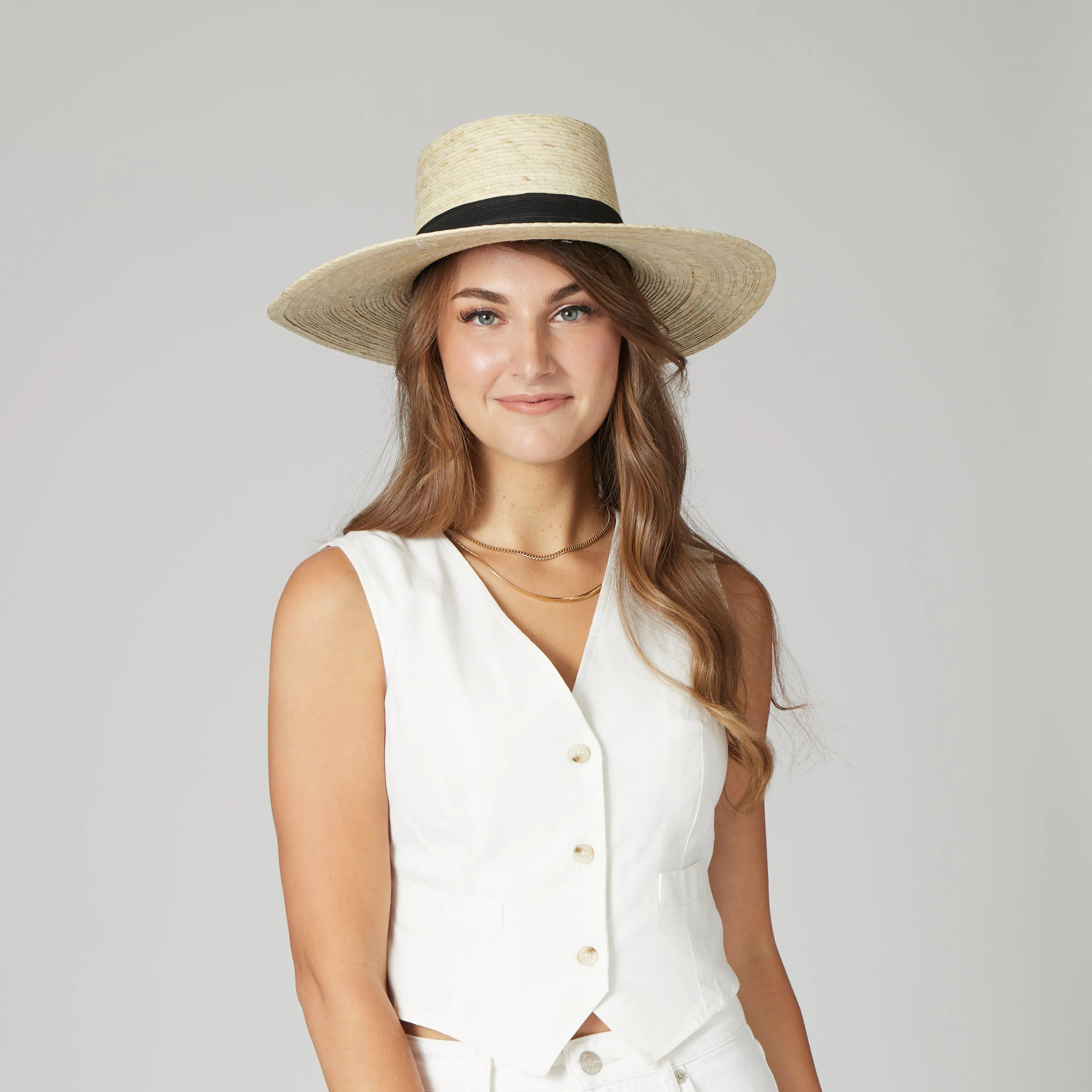 Baile Palm Straw Boater sold by San Diego Hat Company product image thumbnail 2