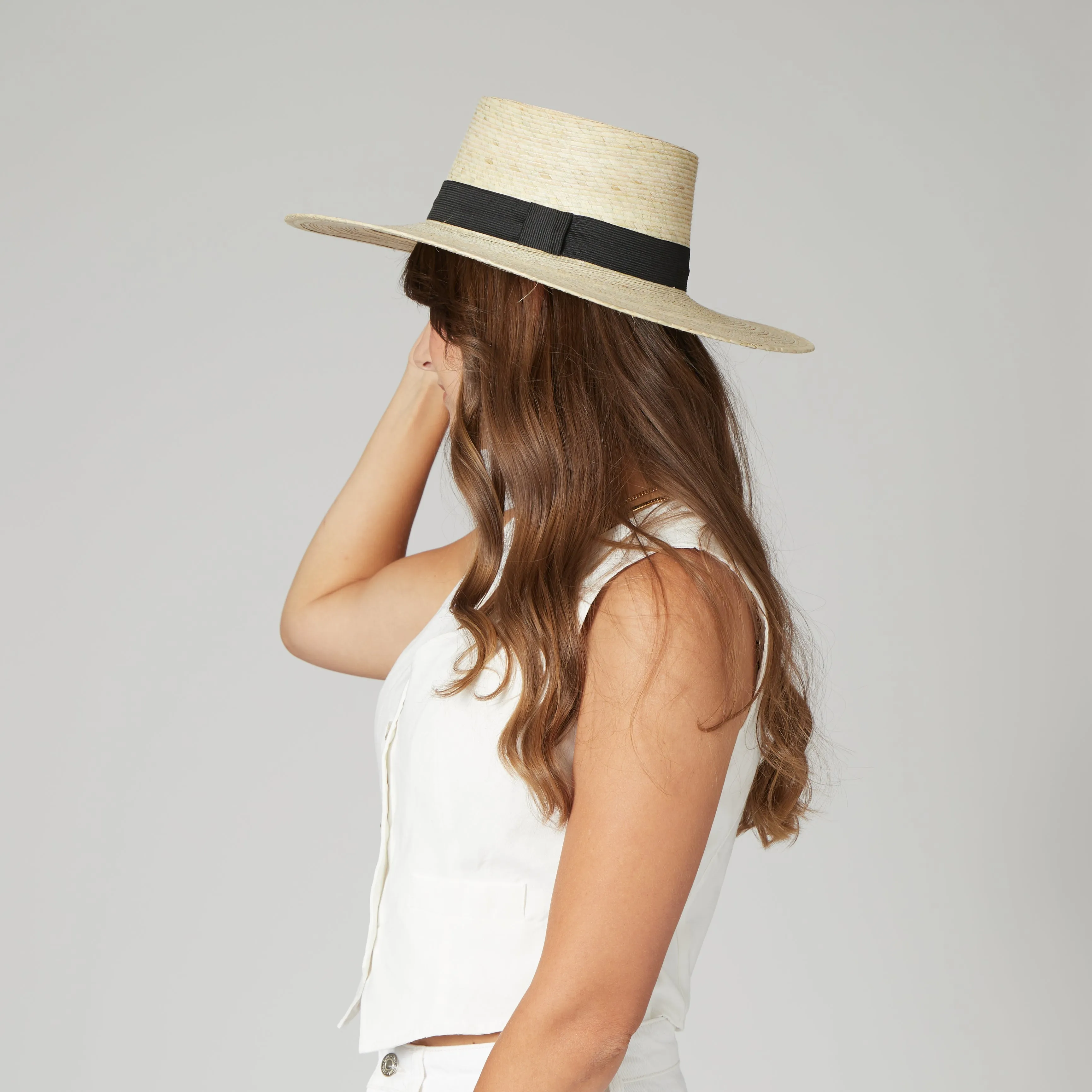 Baile Palm Straw Boater sold by San Diego Hat Company product image thumbnail 3