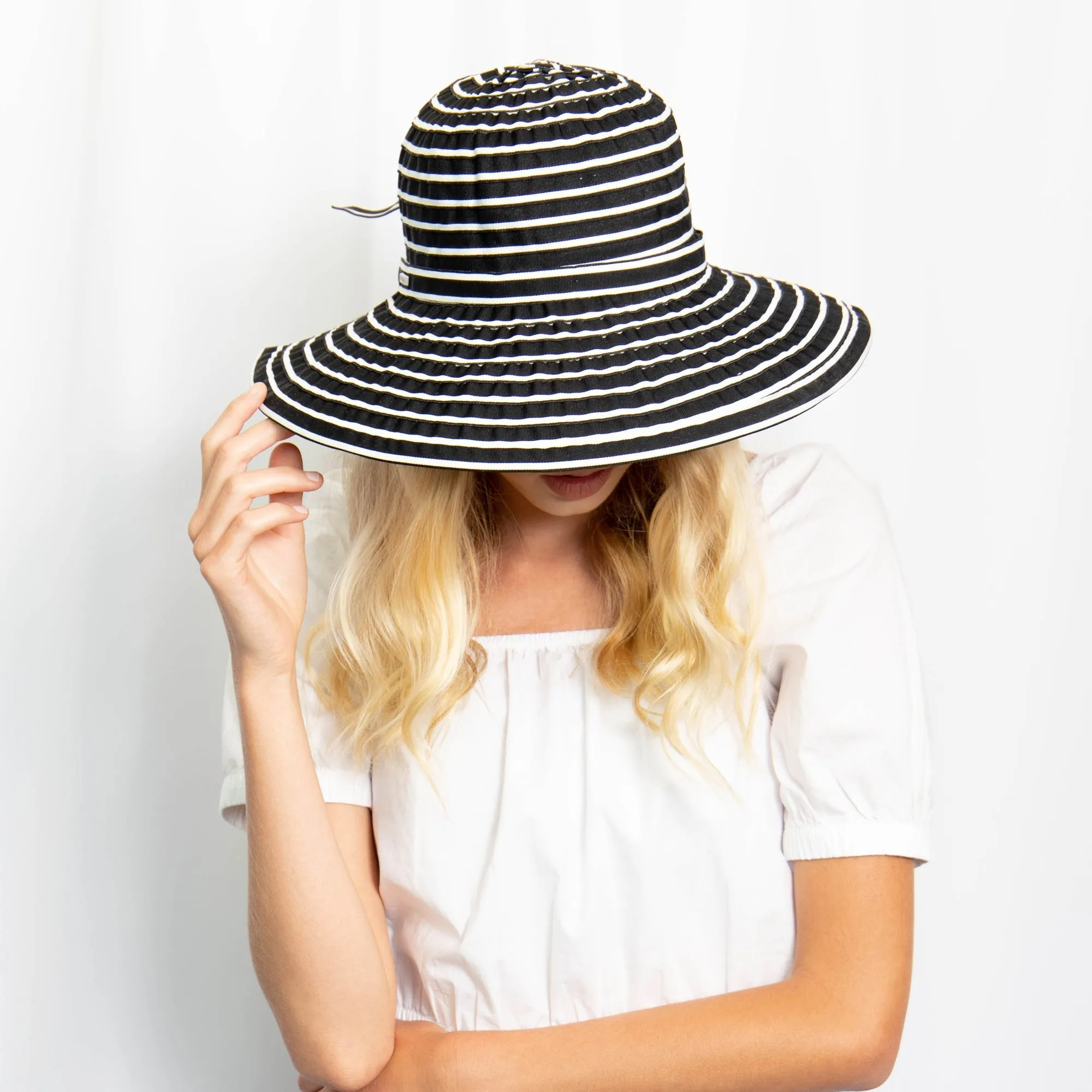 Women's Striped Sun Brim w/ Ribbon (RBM207) sold by San Diego Hat Company product image thumbnail 2
