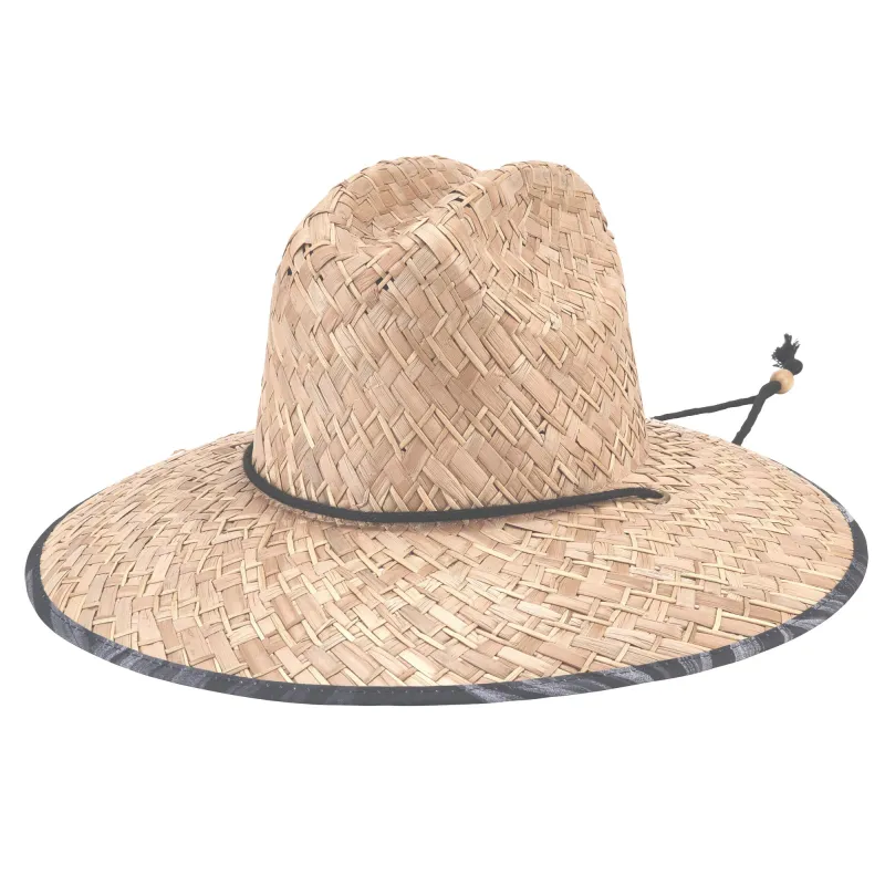 Mens Straw Lifeguard With Palm Print sold by San Diego Hat Company