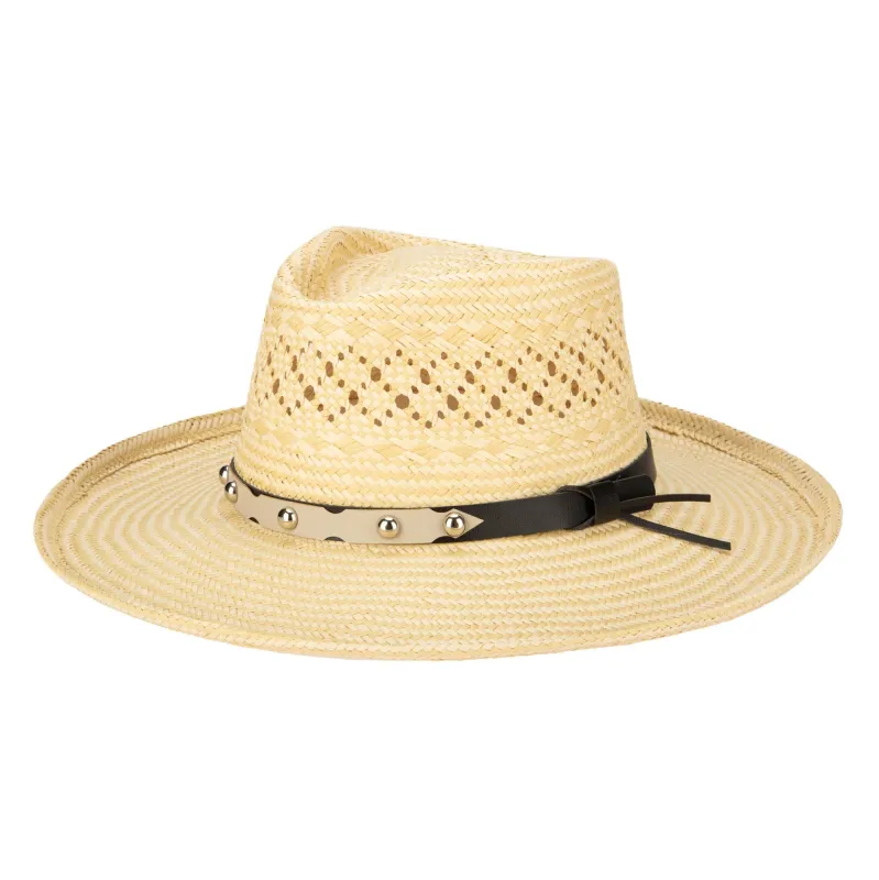 Woven West Women's Woven Paper Gambler with Studded Band sold by San Diego Hat Company