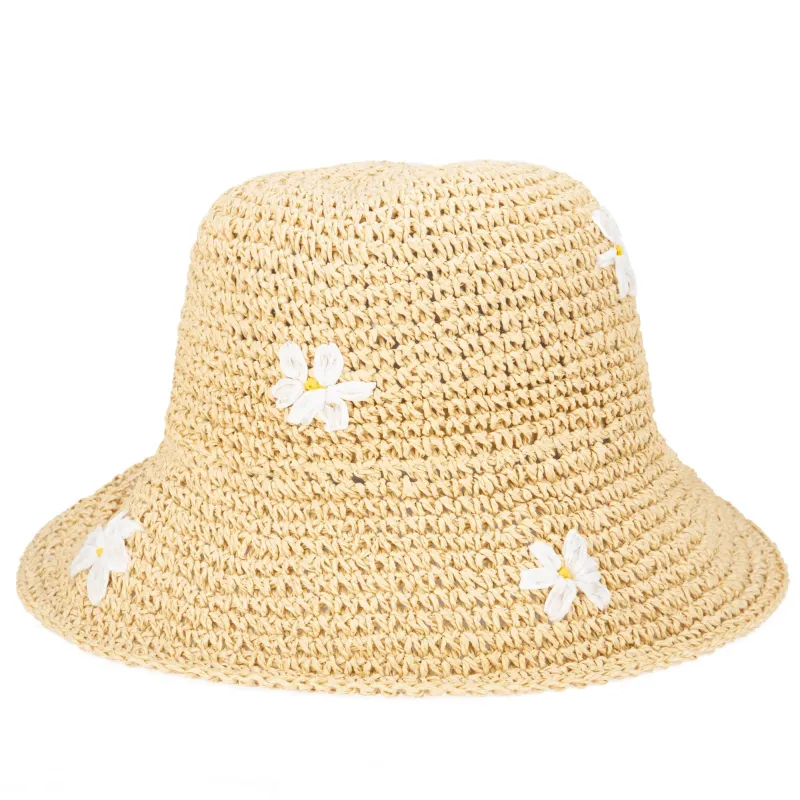 Fresh as a Daisy - Crochet Bucket Hat with Embroidery sold by San Diego Hat Company