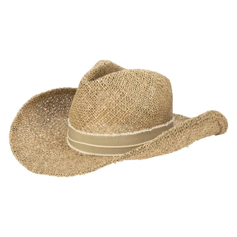 Rooted - Seagrass Cowboy with Distressed Band made by San Diego Hat Company