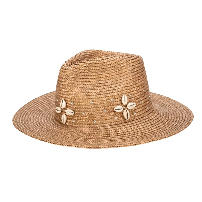 Resort Ready - Wheat Straw Fedora with Glam Details made by San Diego Hat Company