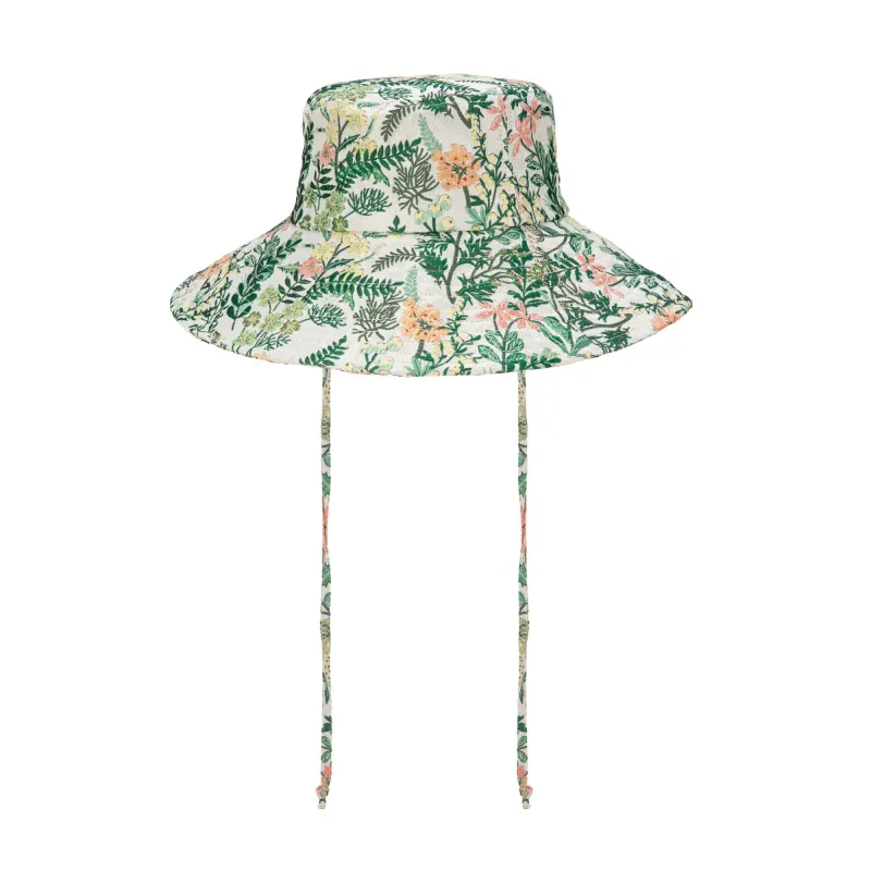 Colony Palms - Floral Printed Bucket Hat with Ties sold by San Diego Hat Company