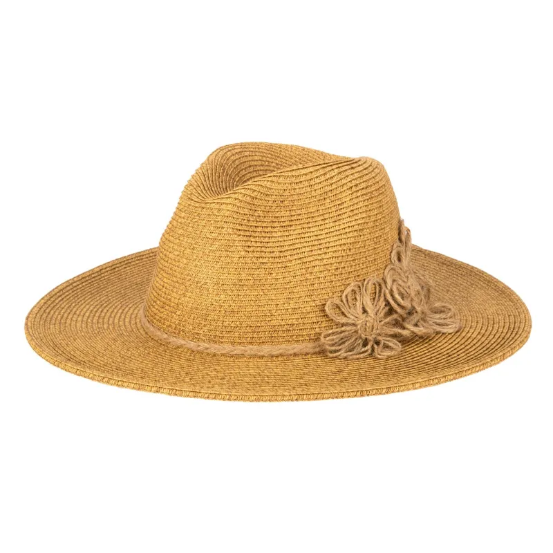 Naturally Sweet - Womens Ultrabraid Fedora with Floral Details made by San Diego Hat Company