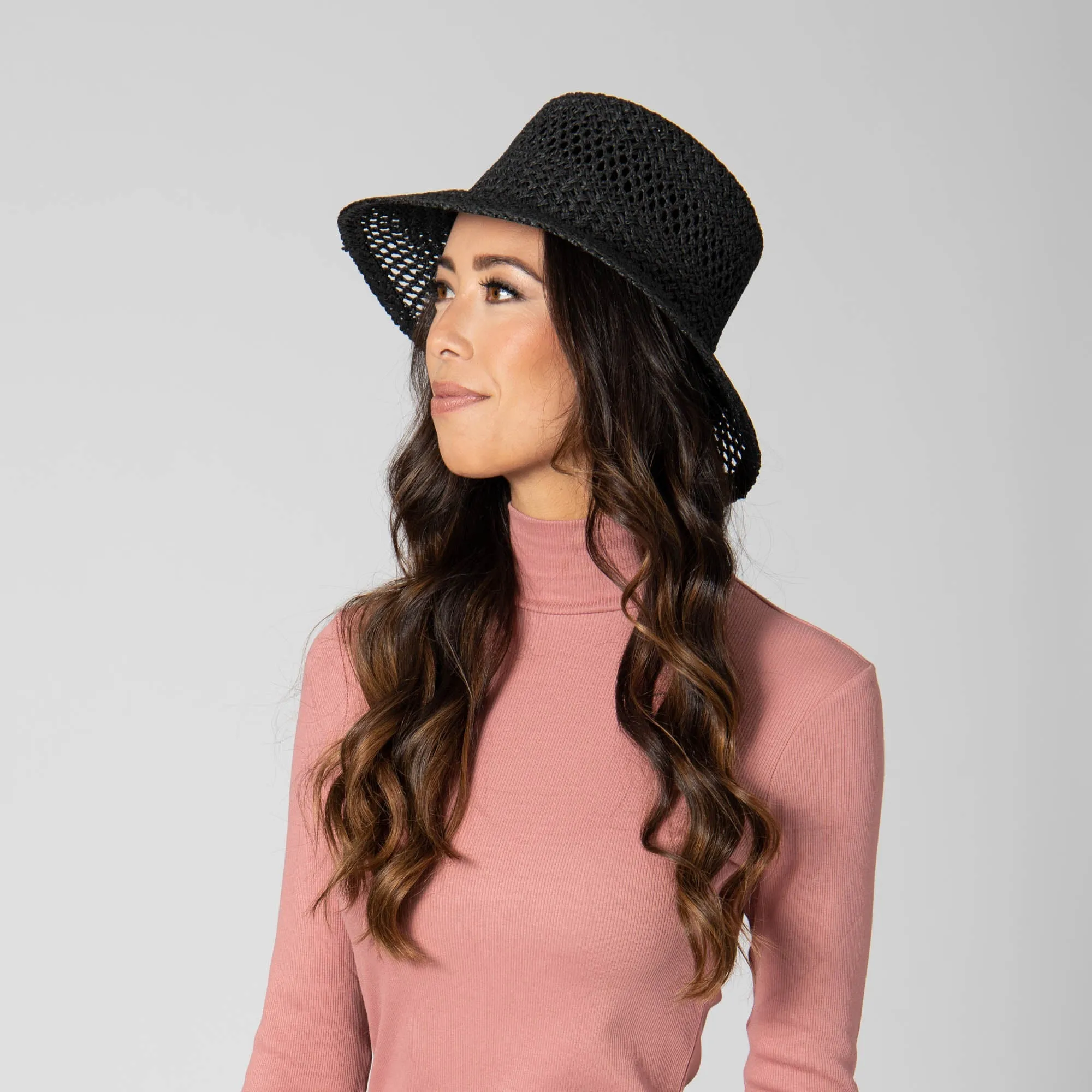 In the Clouds - Woven Paper Bucket Hat with Ventilation sold by San Diego Hat Company product image thumbnail 5