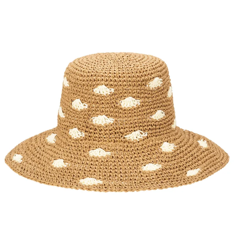 Dream On - Paper Crochet Polka Dot Bucket sold by San Diego Hat Company