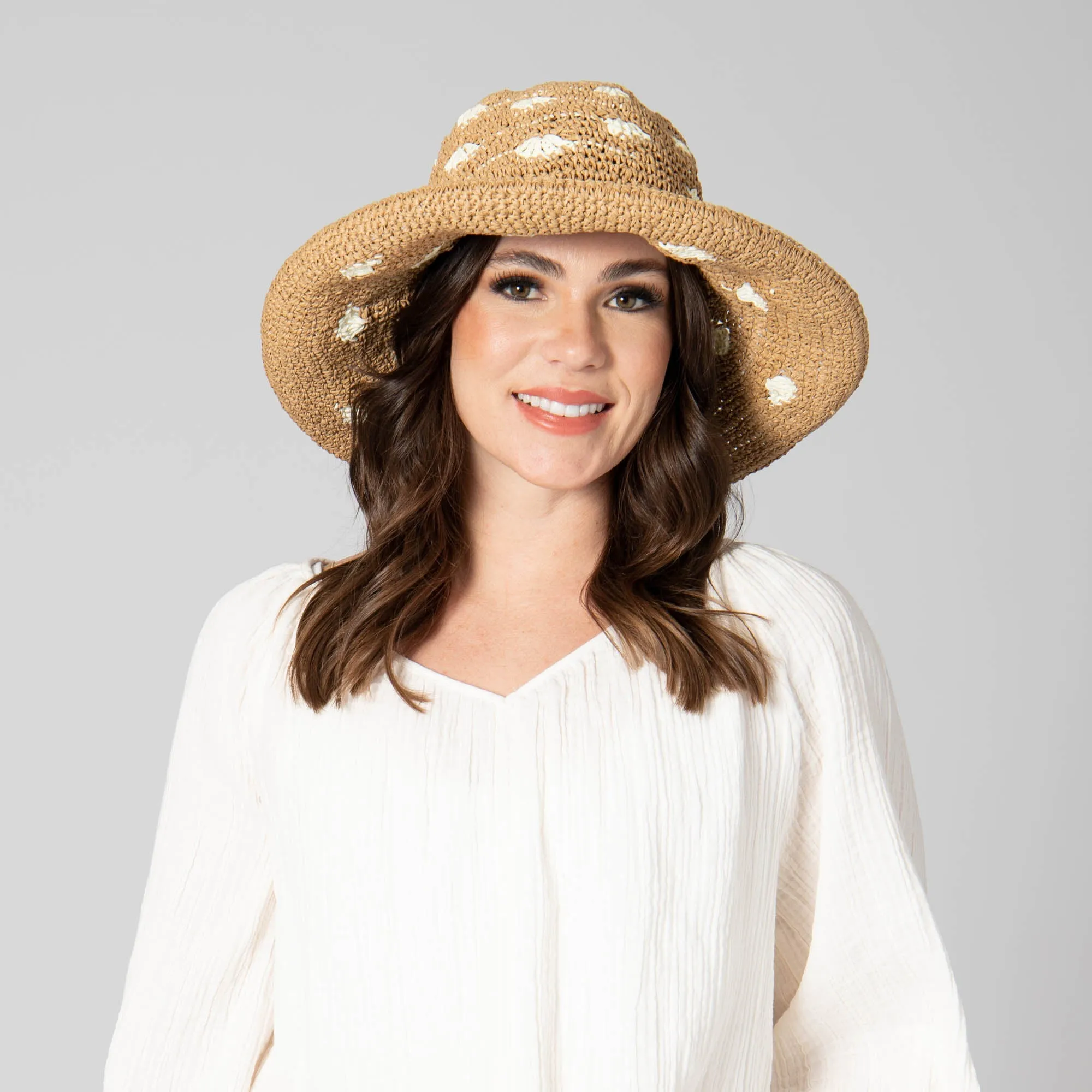 Dream On - Paper Crochet Polka Dot Bucket sold by San Diego Hat Company product image thumbnail 4