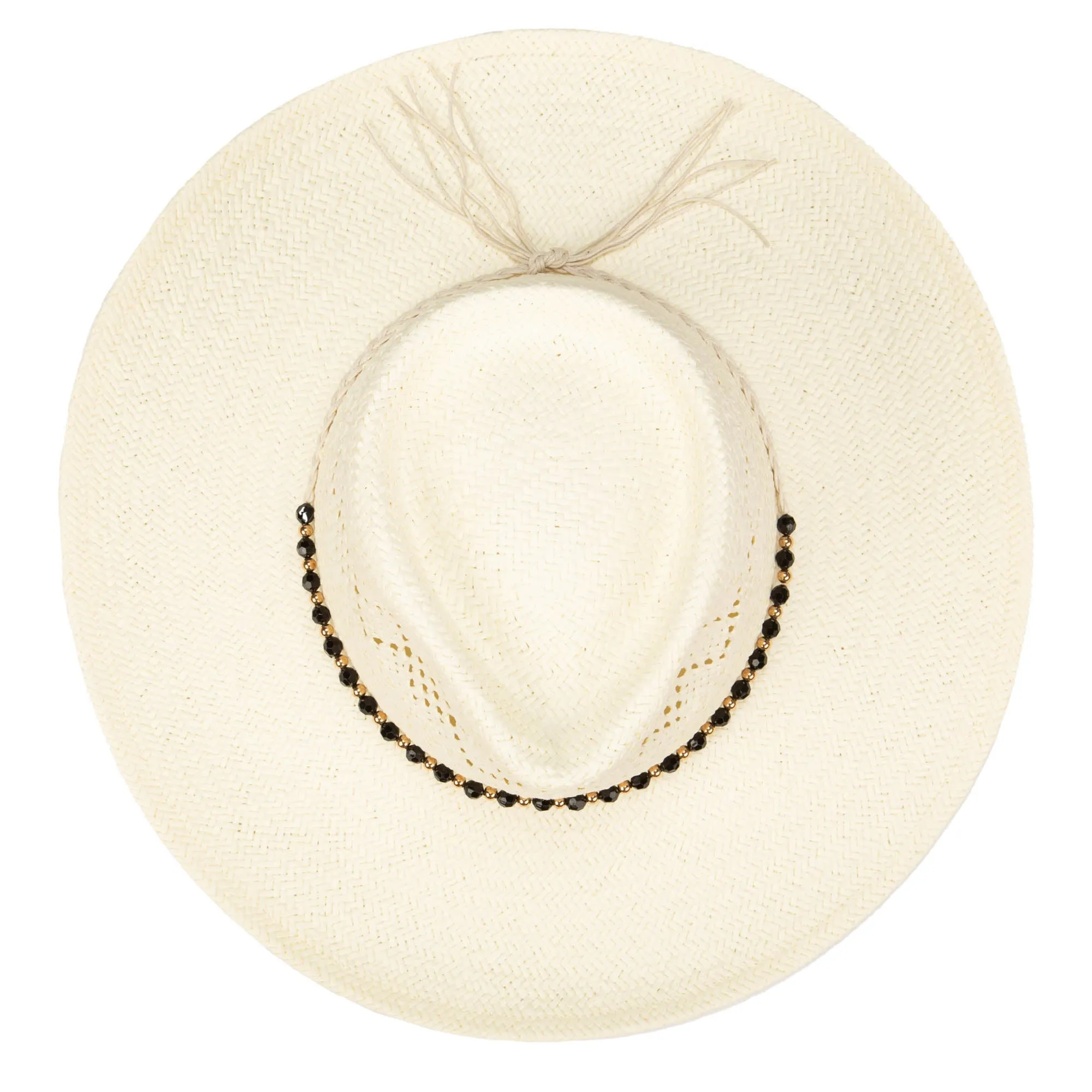 Anytime - Woven Paper Fedora With Beaded Band sold by San Diego Hat Company product image thumbnail 5