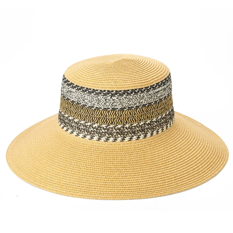 Women's Multi Stripe Crown Sun Hat sold by San Diego Hat Company