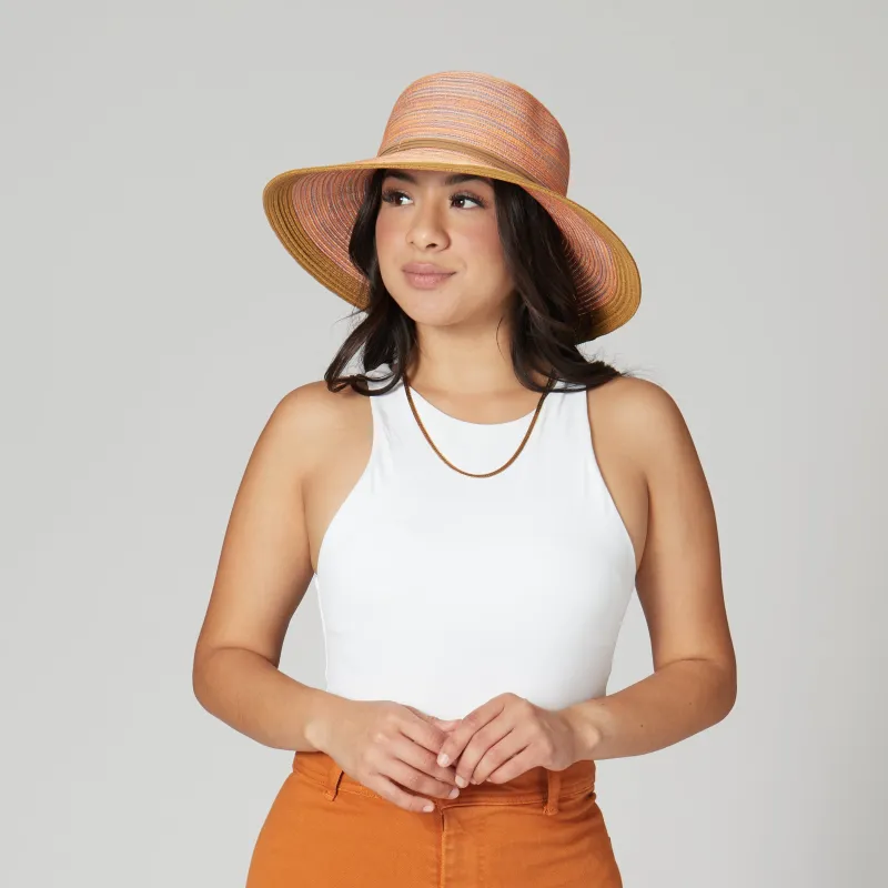 Womens Mixed Brim Sun Brim-Purple-One Size made by San Diego Hat Company