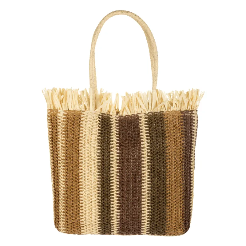 Felecity - Crochet Vertical Stripe Tote made by San Diego Hat Company