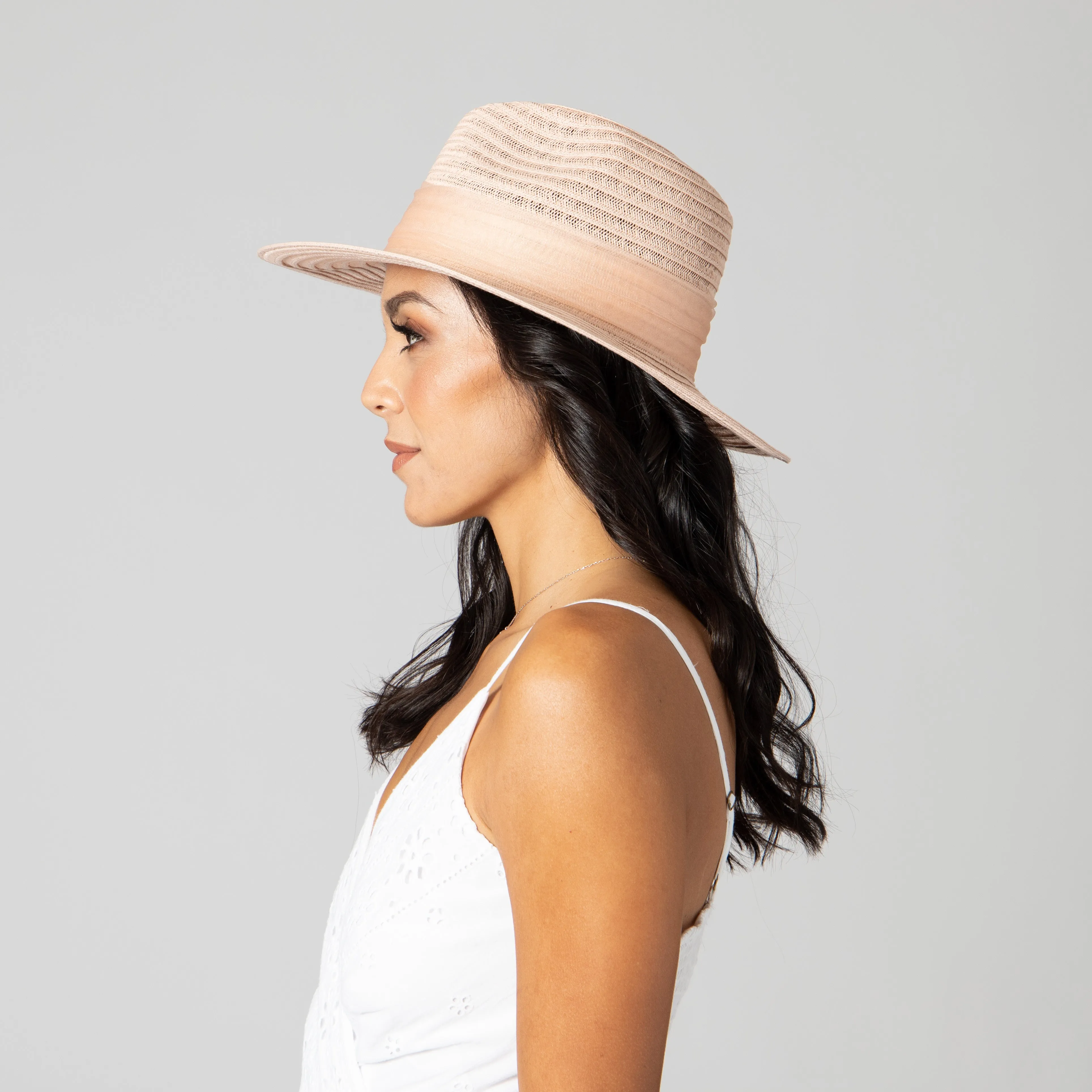 Women's Organza Band Fedora sold by San Diego Hat Company product image thumbnail 3