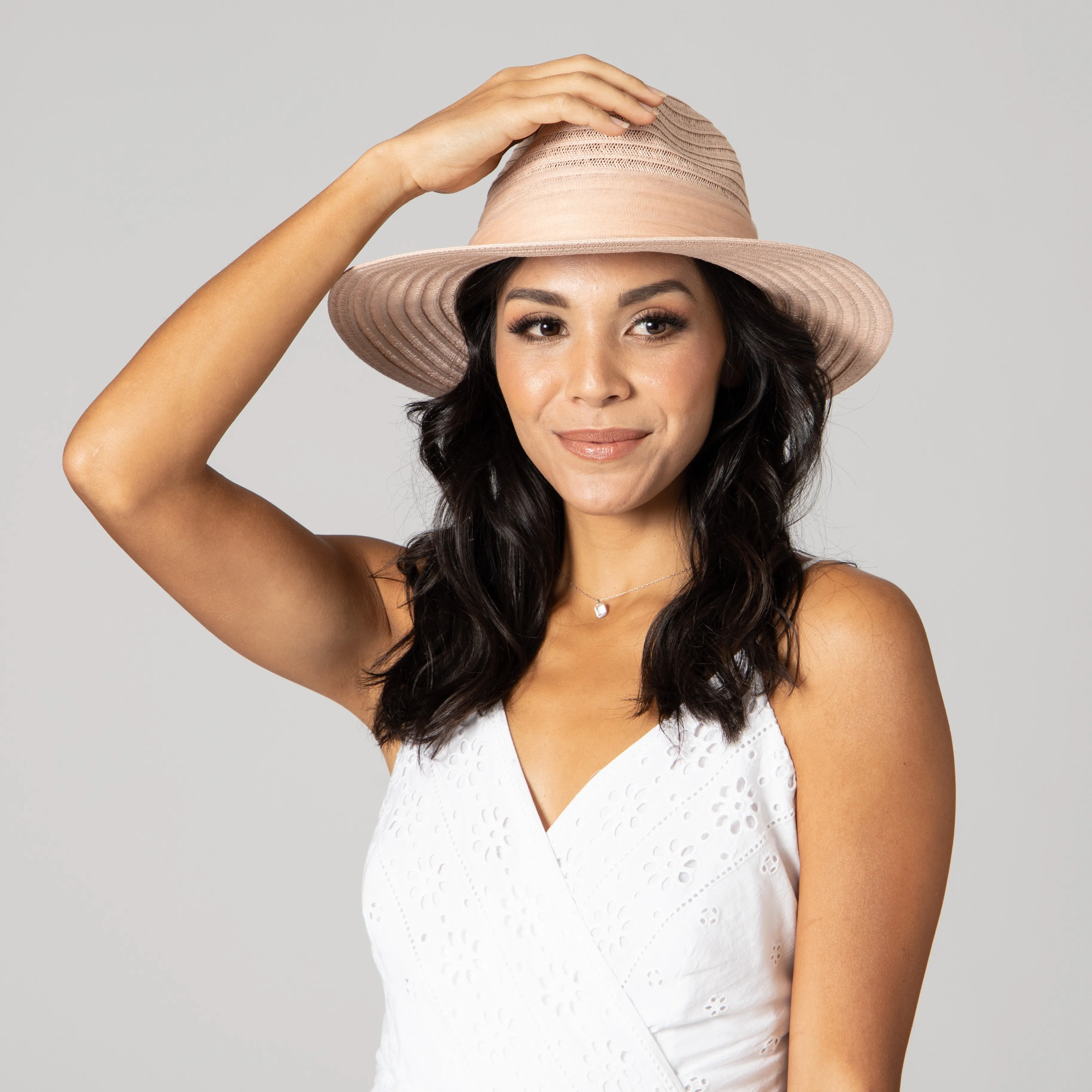 Women's Organza Band Fedora sold by San Diego Hat Company product image thumbnail 4