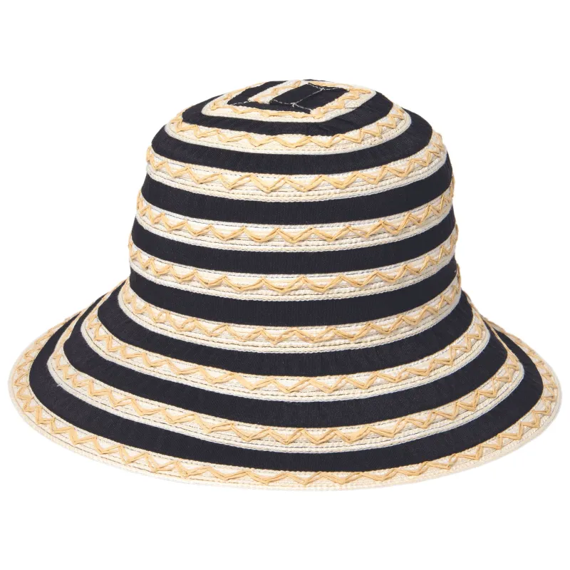 Women's Ribbon Sun Hat With Mixed Zig Zag Straw sold by San Diego Hat Company