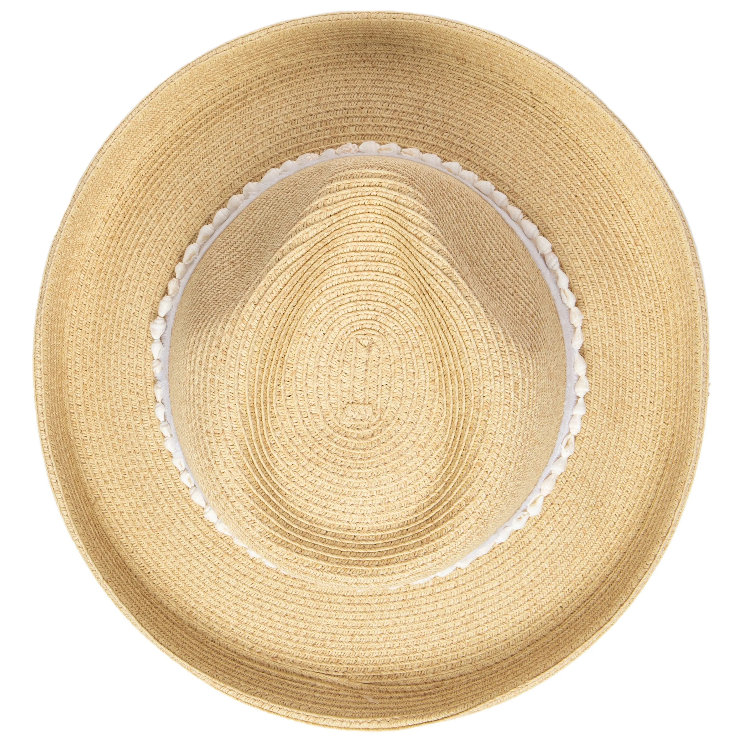 Women's Kettle Brim Fedora With Frayed Band & Shell Trim sold by San Diego Hat Company product image thumbnail 5